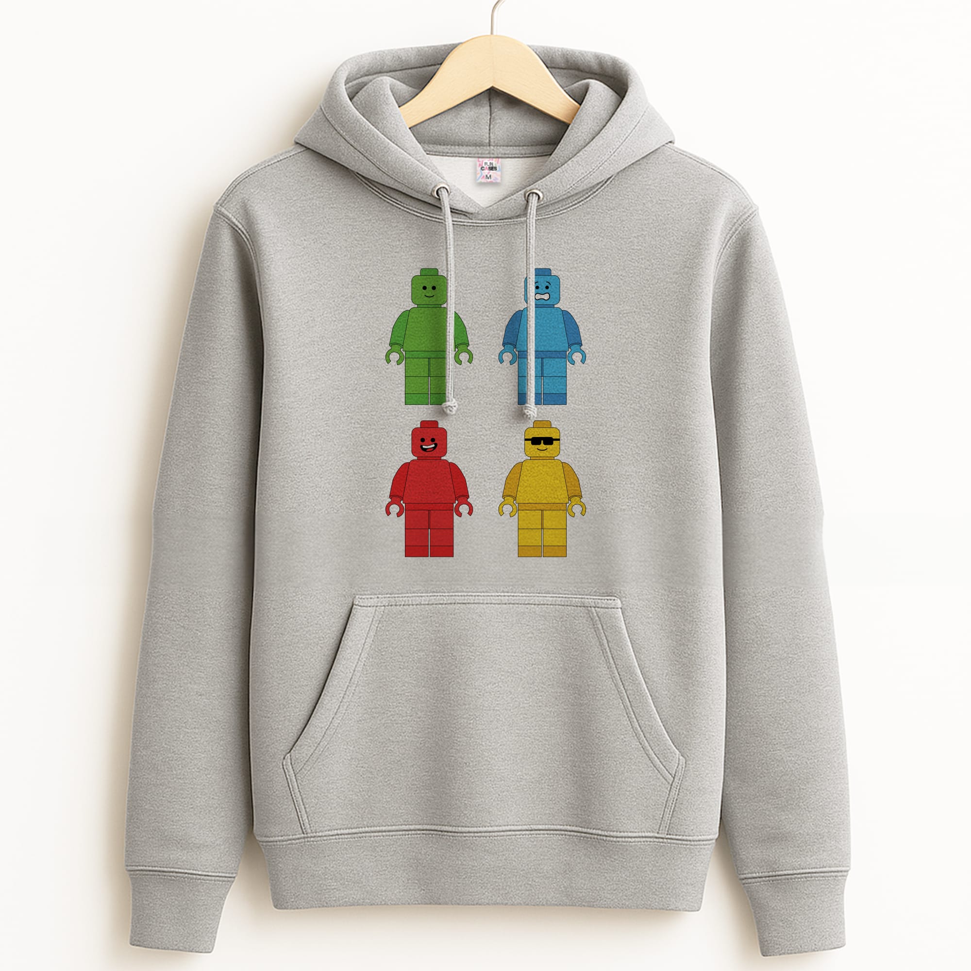 Bricks Figures Rainbow Grey Hoodie