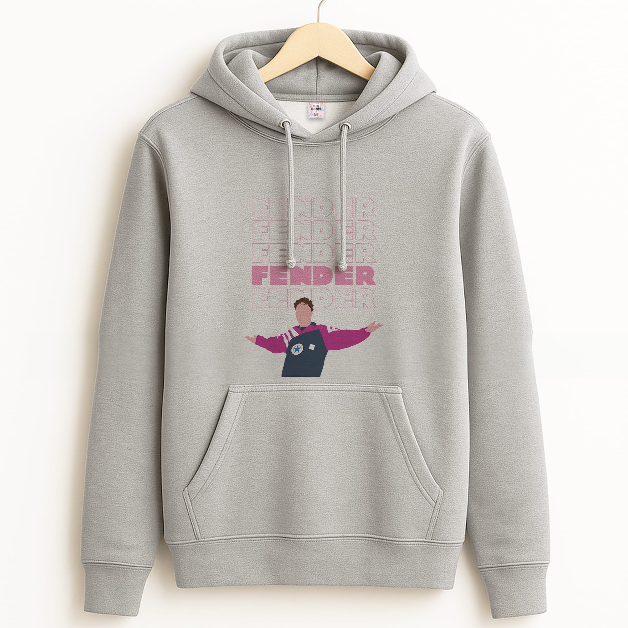 Fender Pink Sports Jersey Grey Hoodie