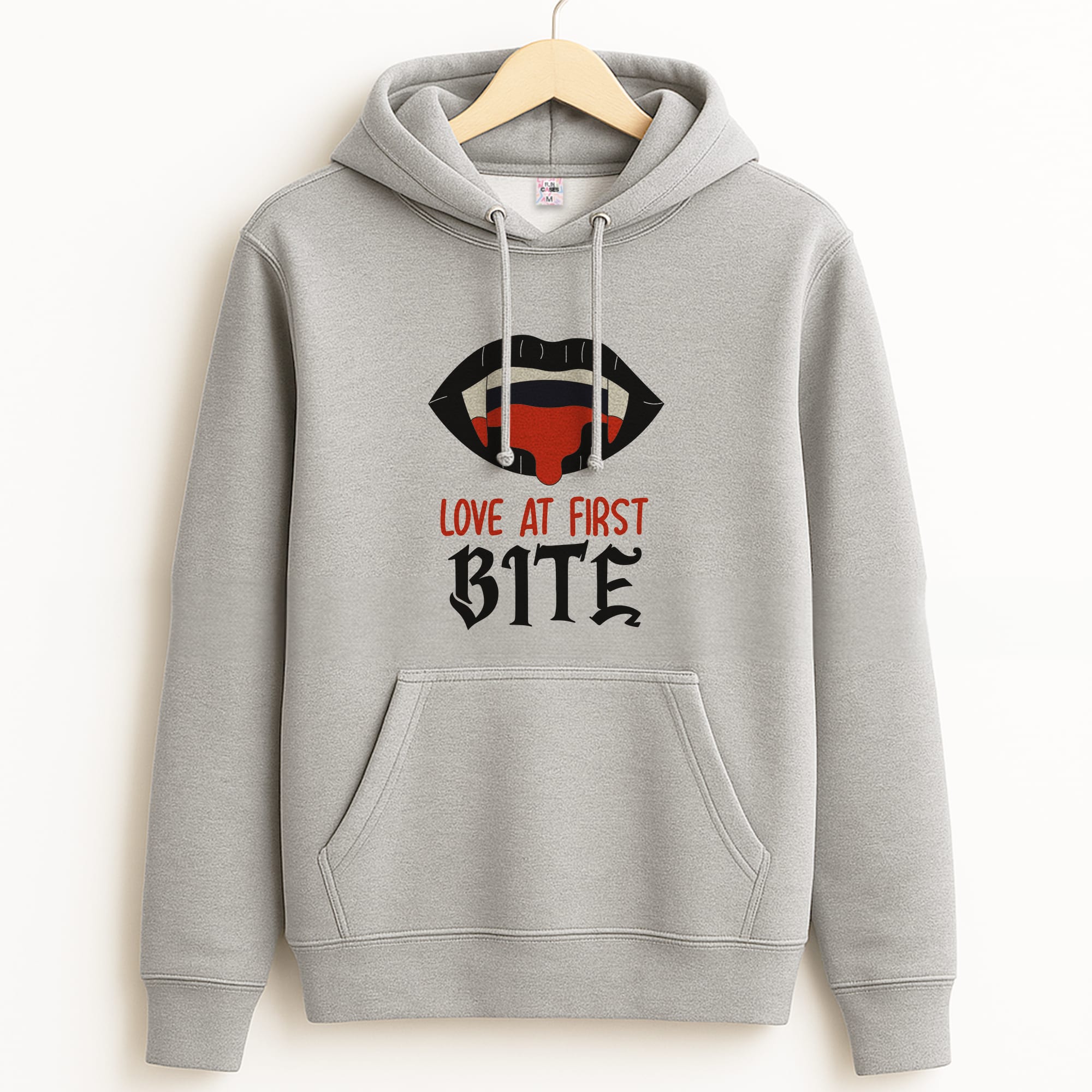 Love At First Bite - VD Grey Hoodie