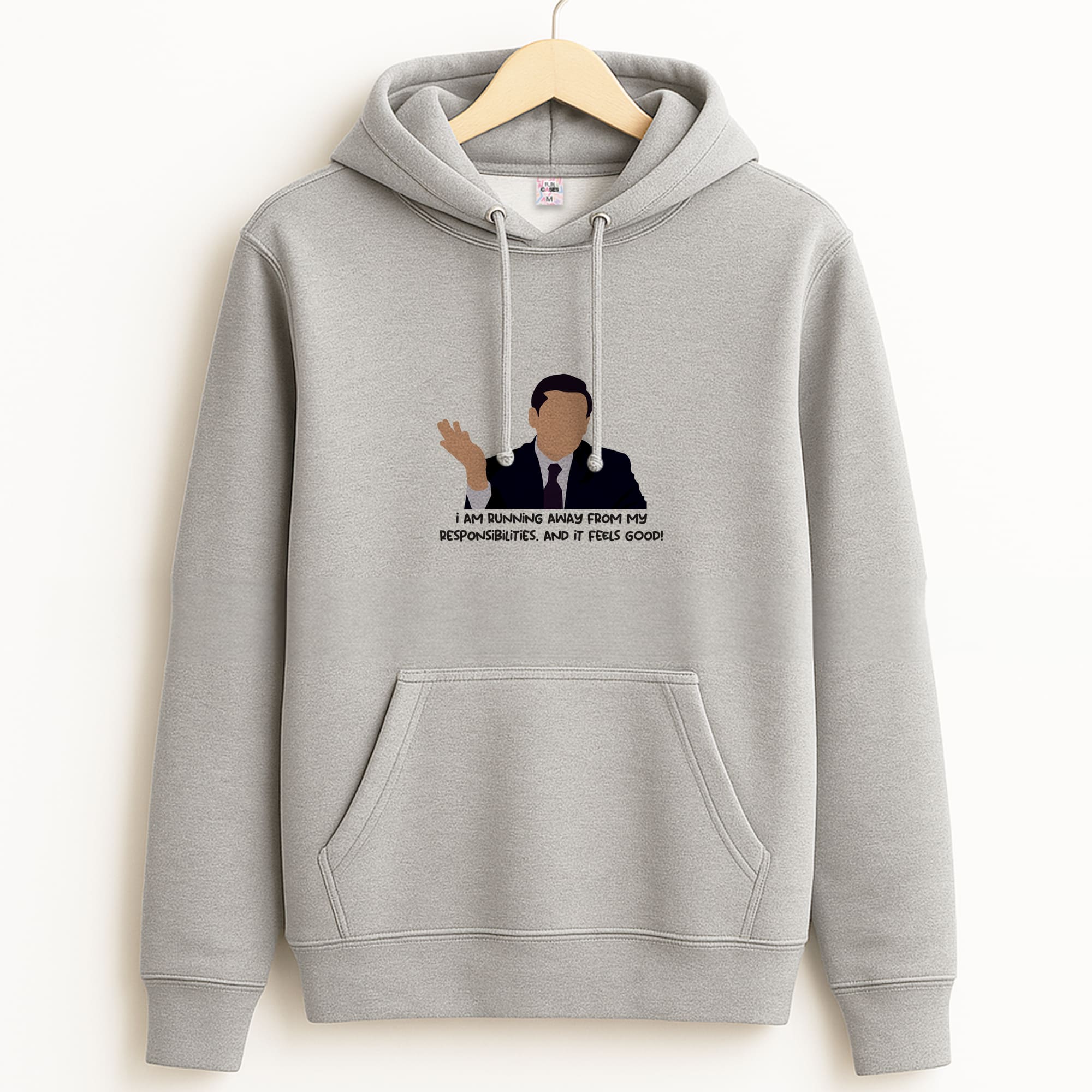 I Am Running Away From My Responsibilities Grey Hoodie