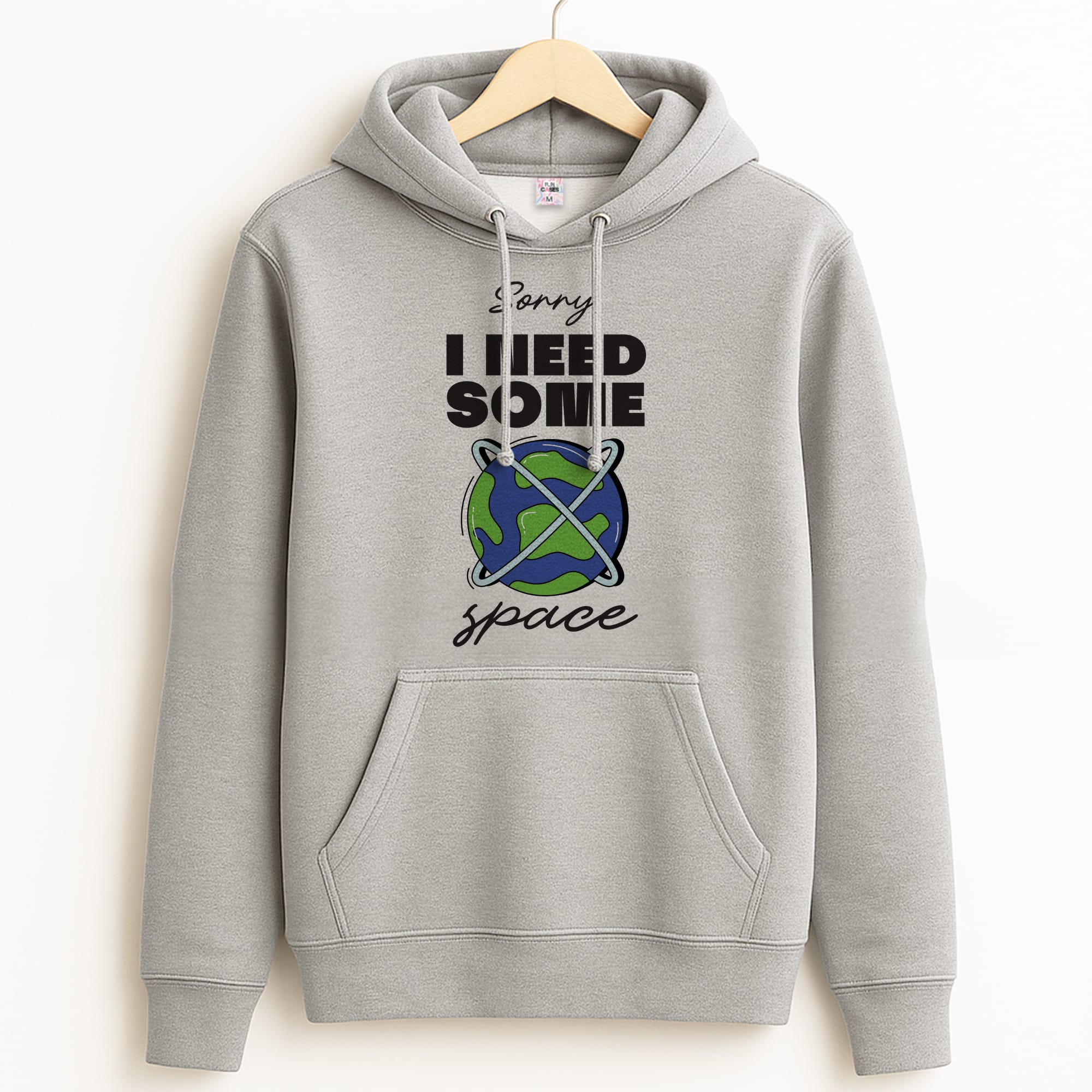 Cartoon I Need Some Space Grey Hoodie