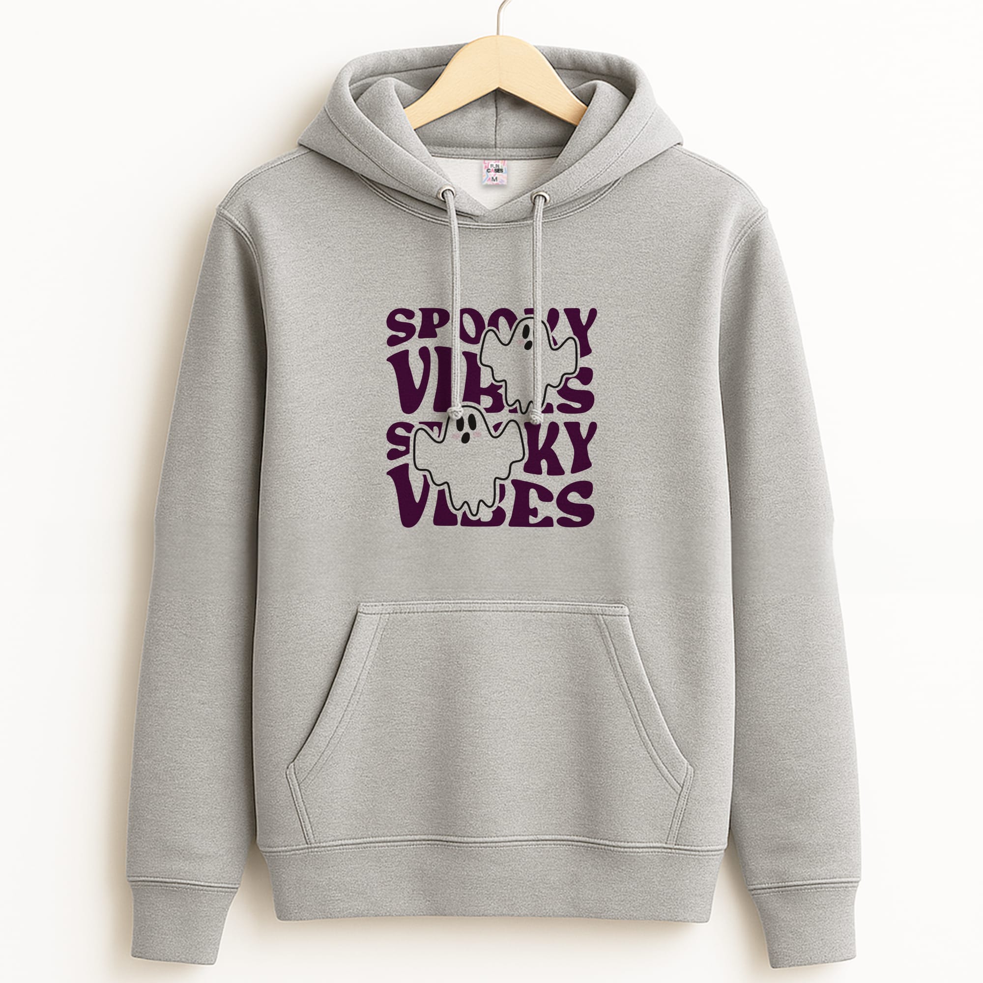 Spooky Vibes Pink Grey Hoodie