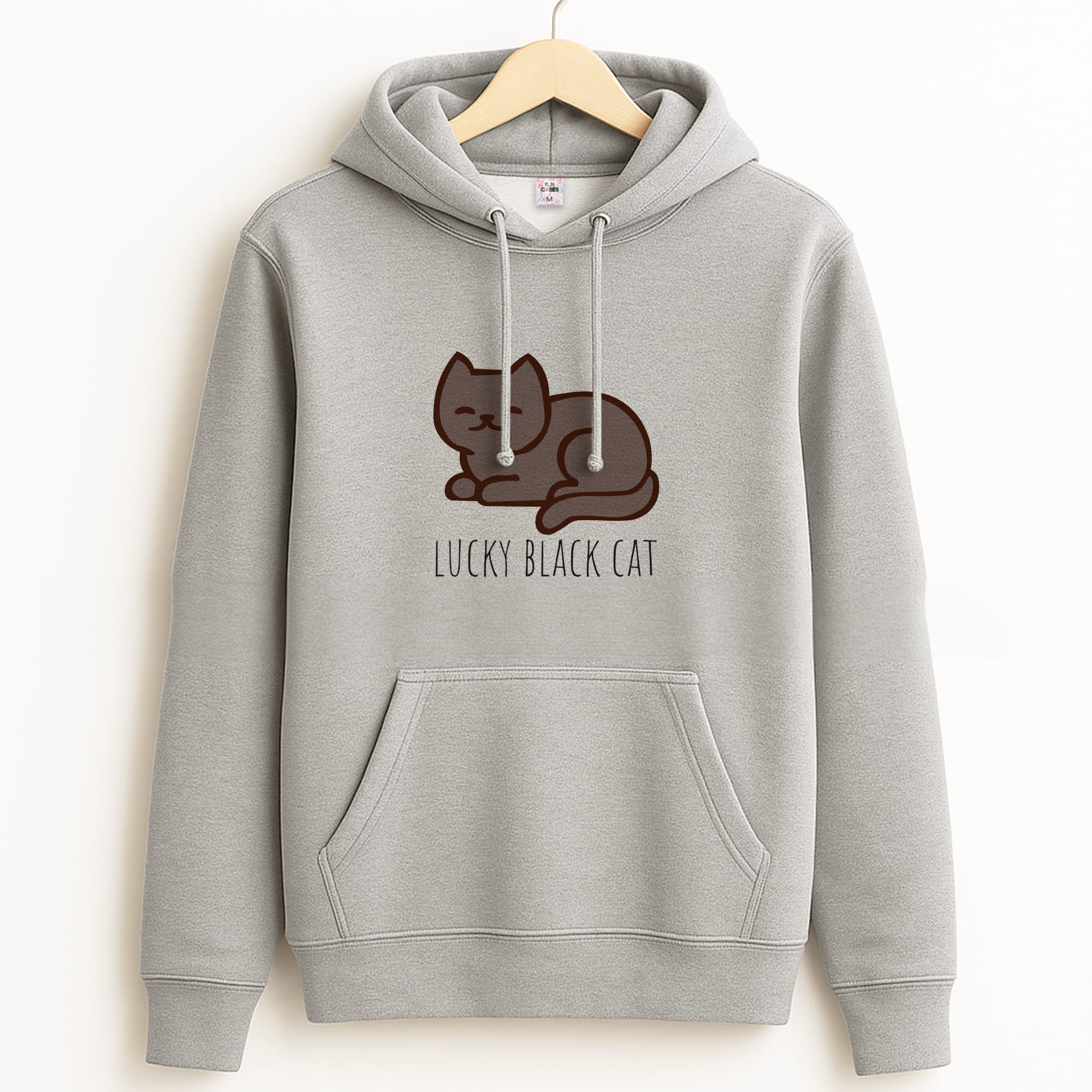 Lucky Black Cat - Cats Grey Hoodie