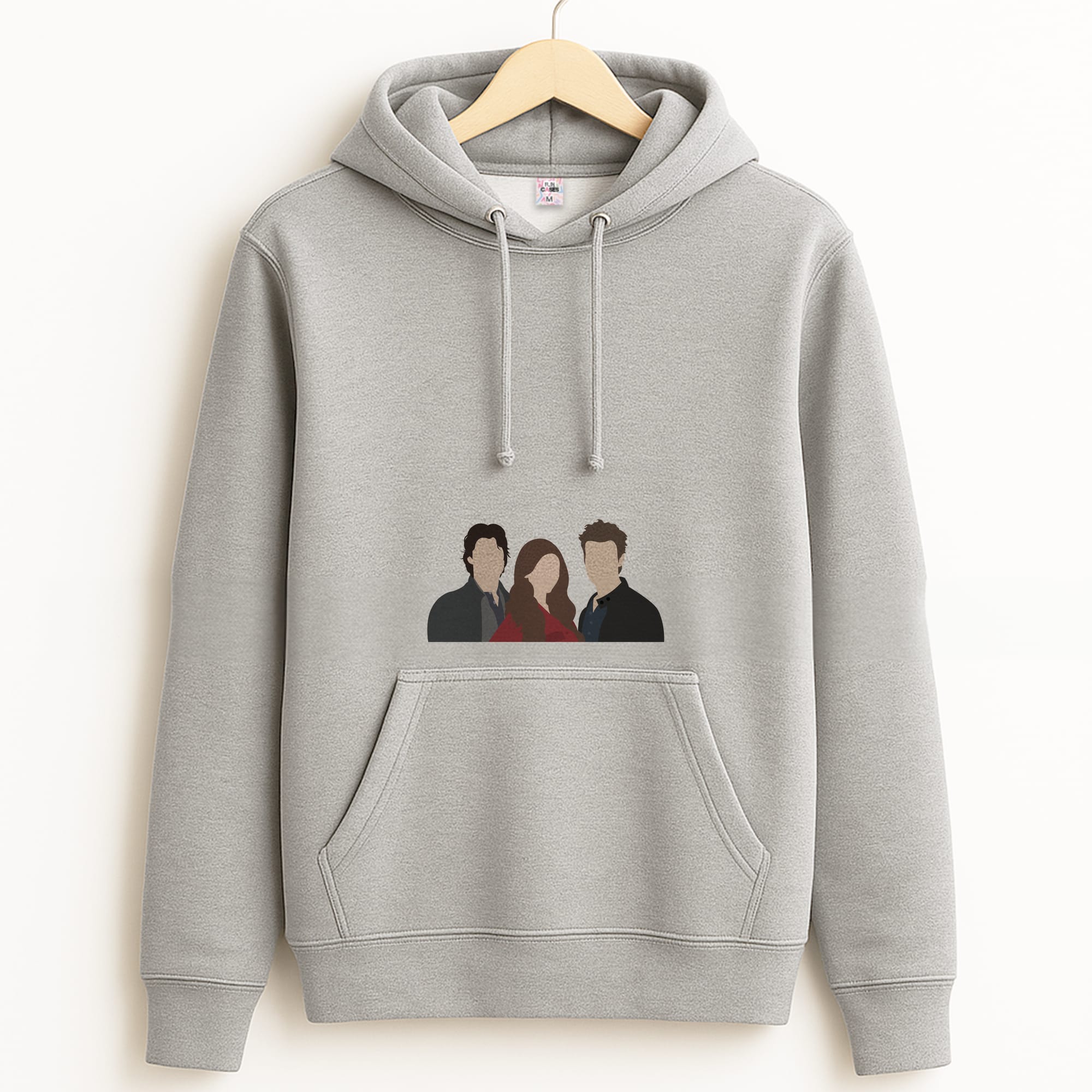 Elena, Damon And Stefan - VD Grey Hoodie