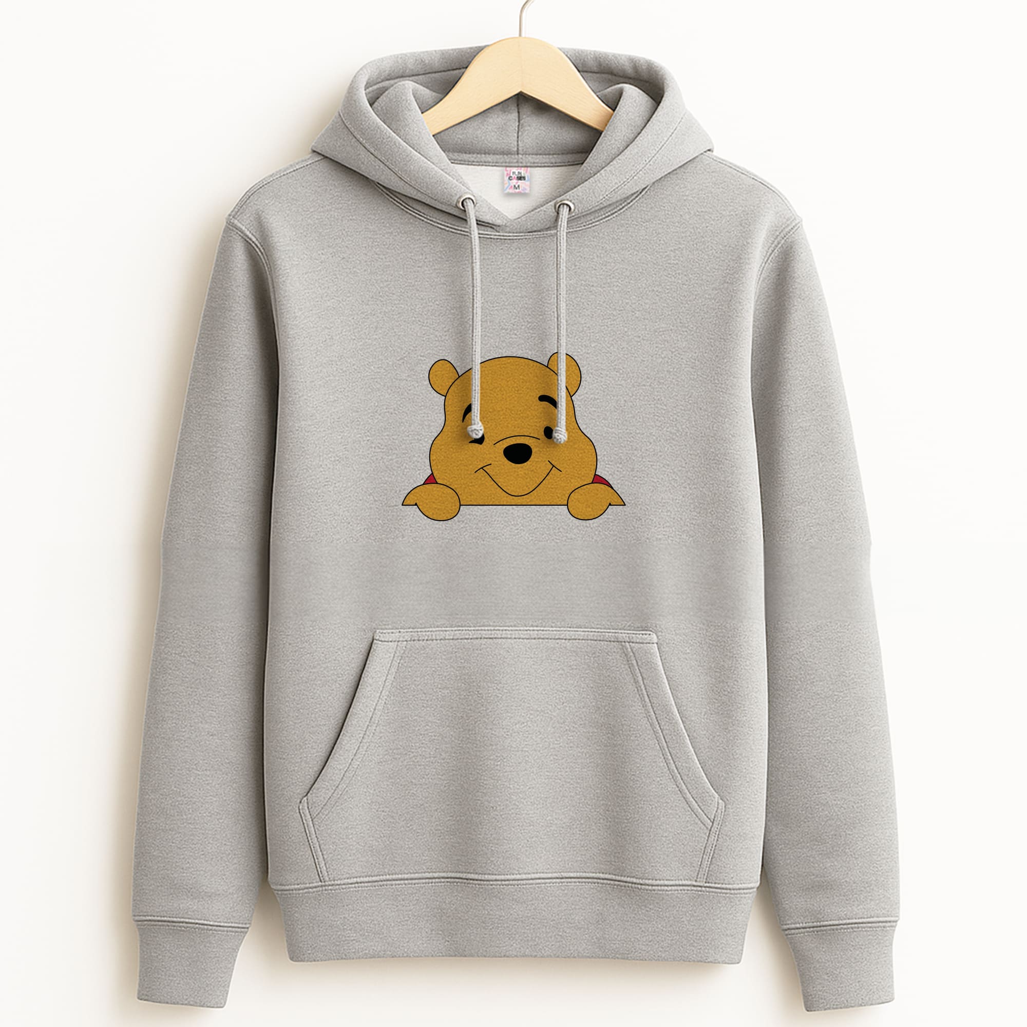 Cute Bear Leaning Grey Hoodie