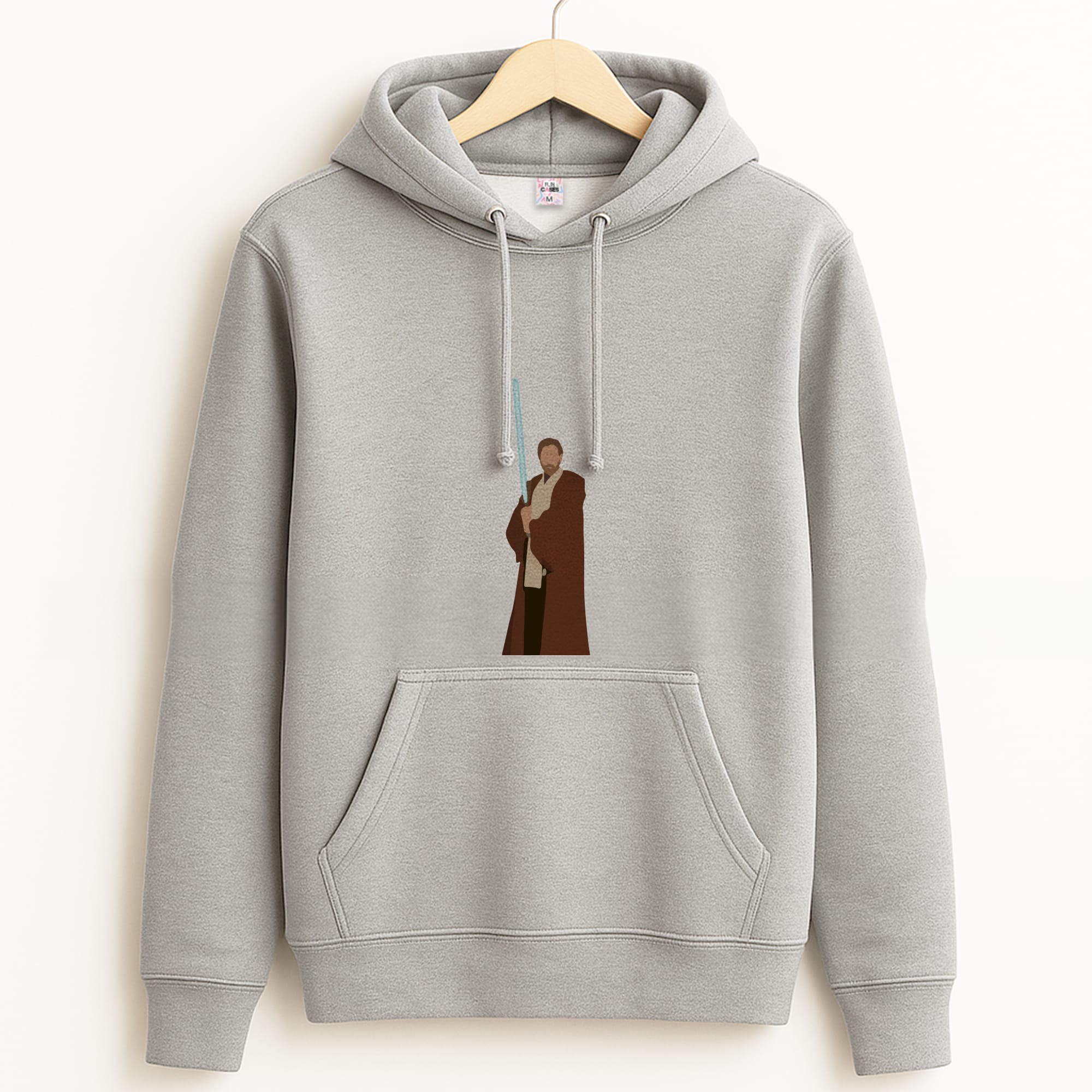 Kenobi Blue Lightsaber Grey Hoodie