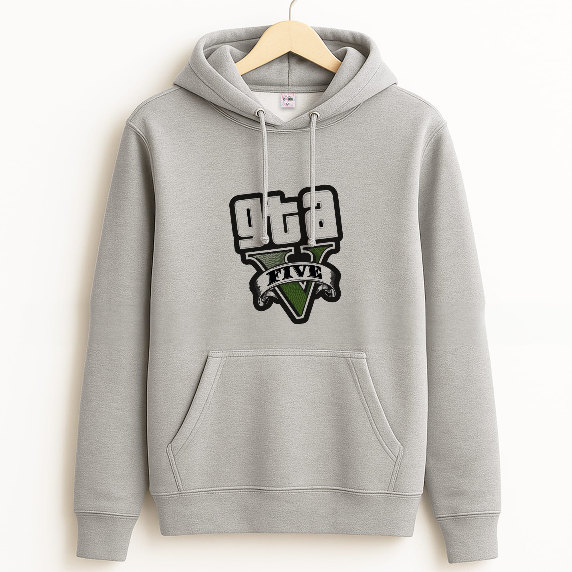 Green Five - Video Game Grey Hoodie