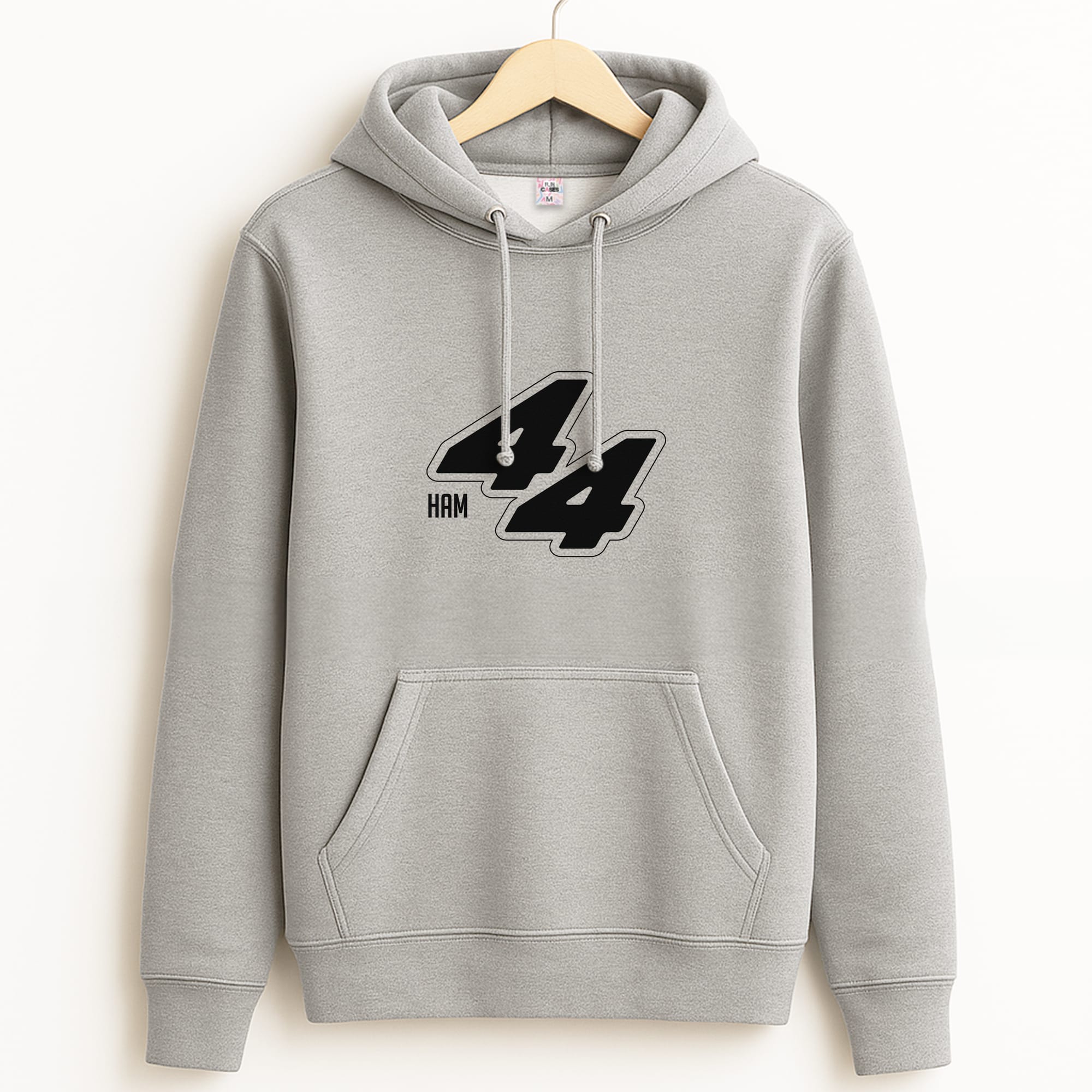 Dark Red Retro 44 Grey Hoodie