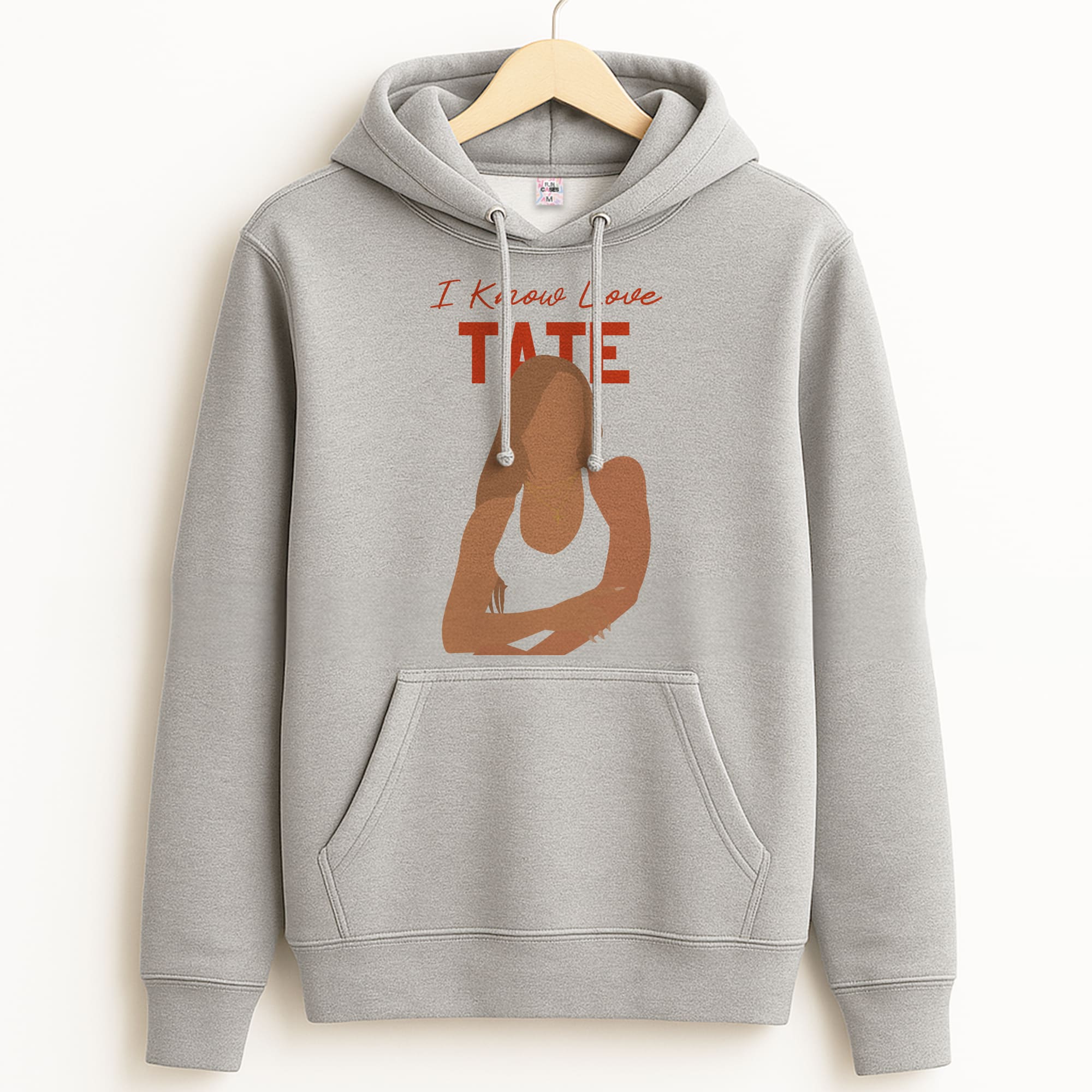 I Know Love Pattern Grey Hoodie