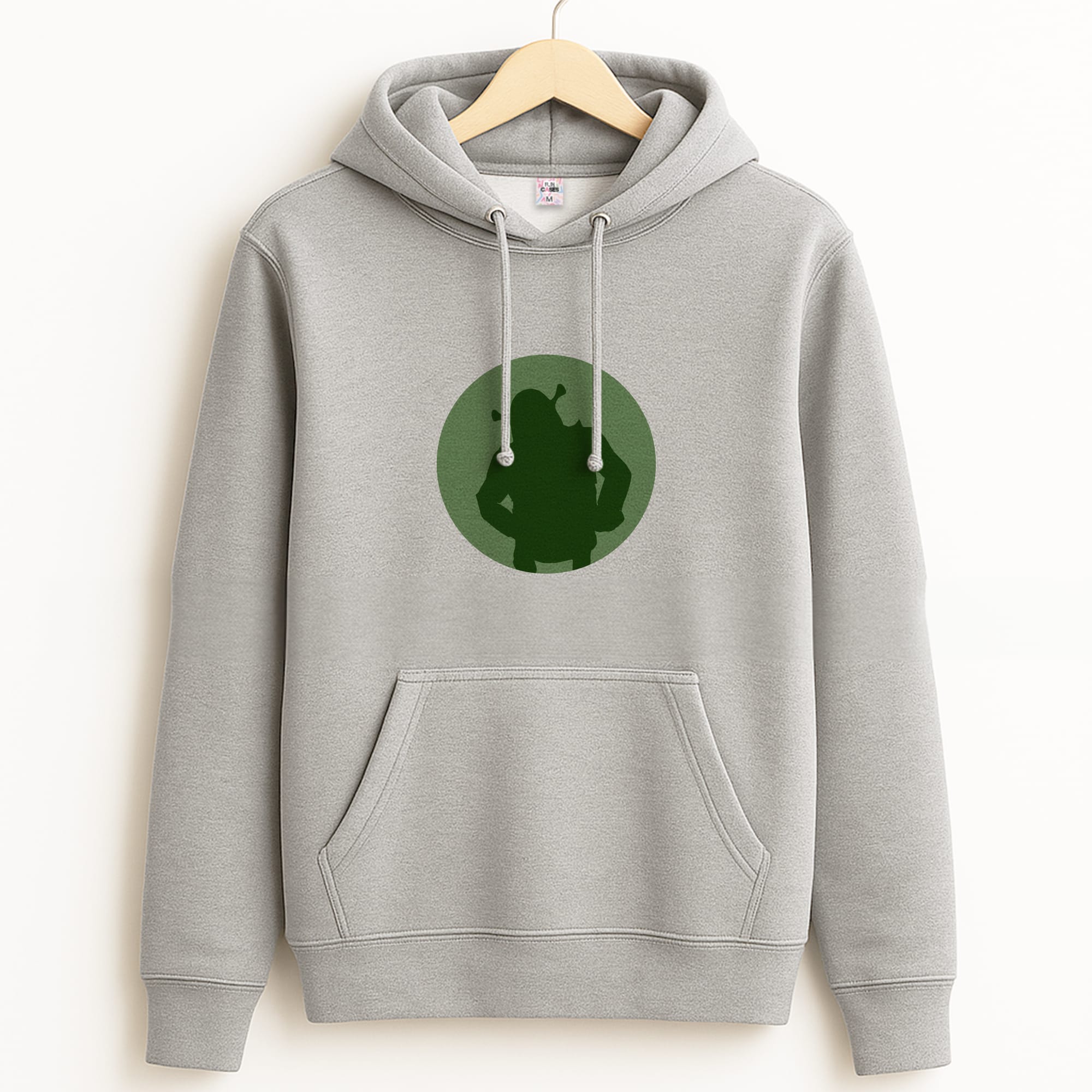 Green Ogre Outline Grey Hoodie