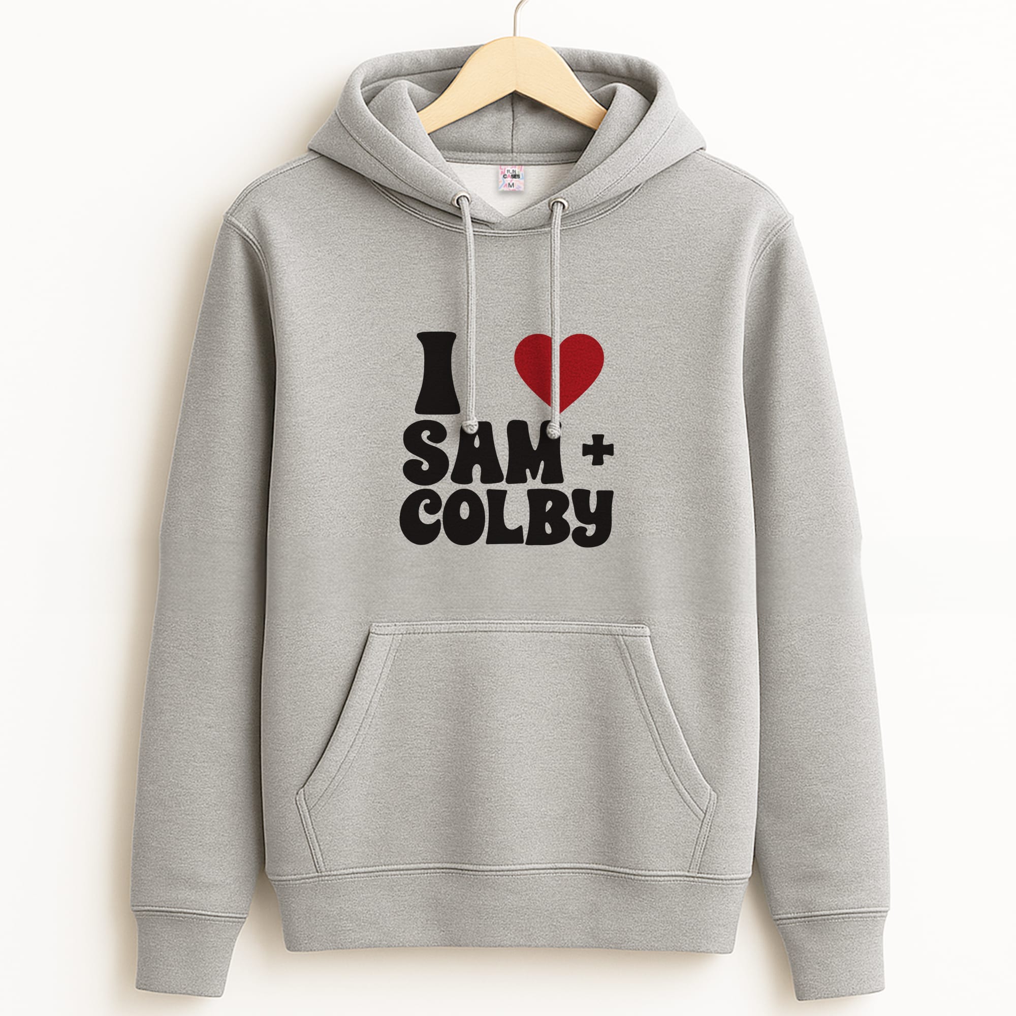 I Love S & C Grey Hoodie