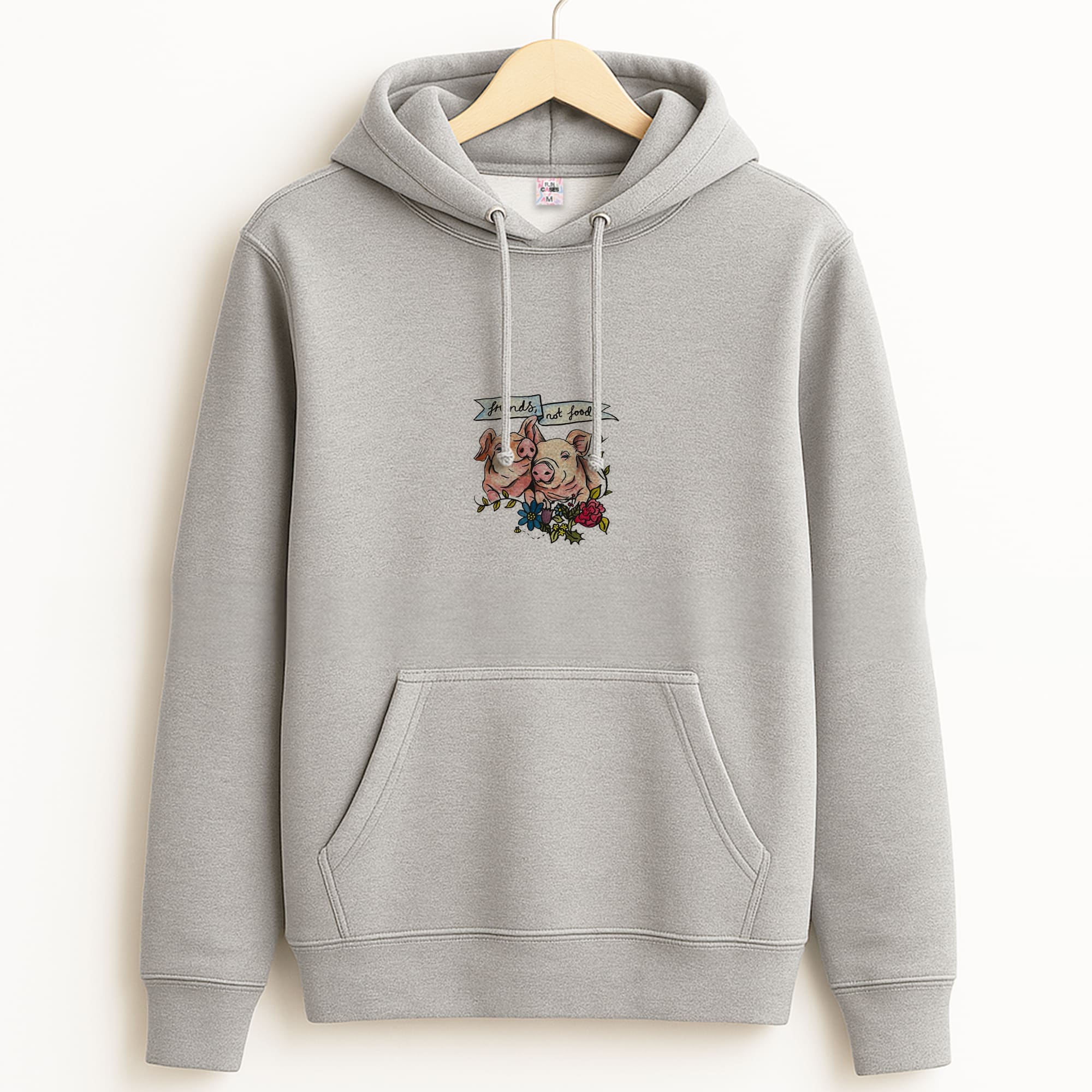 Friends Not Food - Vegan Grey Hoodie