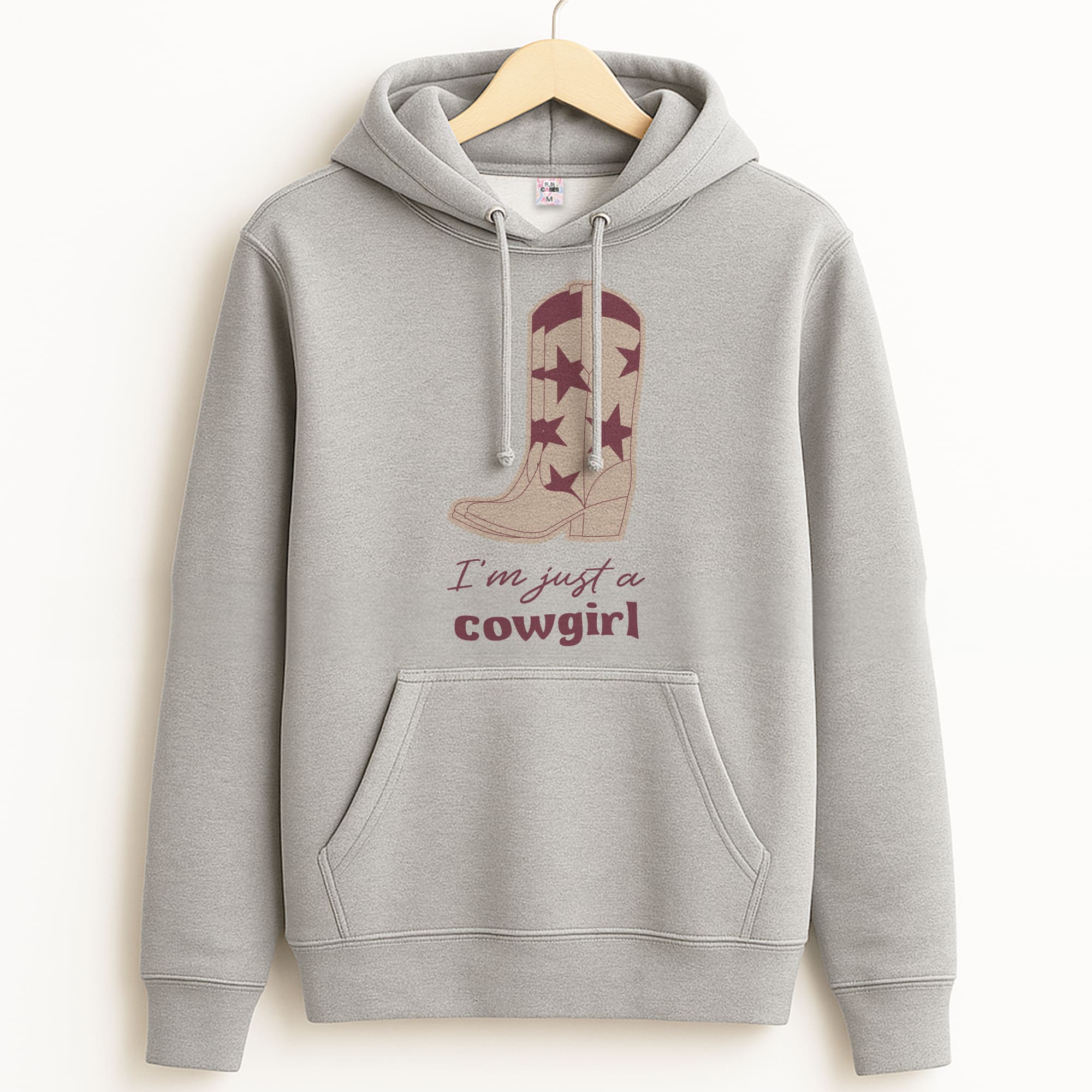 I'm Just A Cowgirl Grey Hoodie