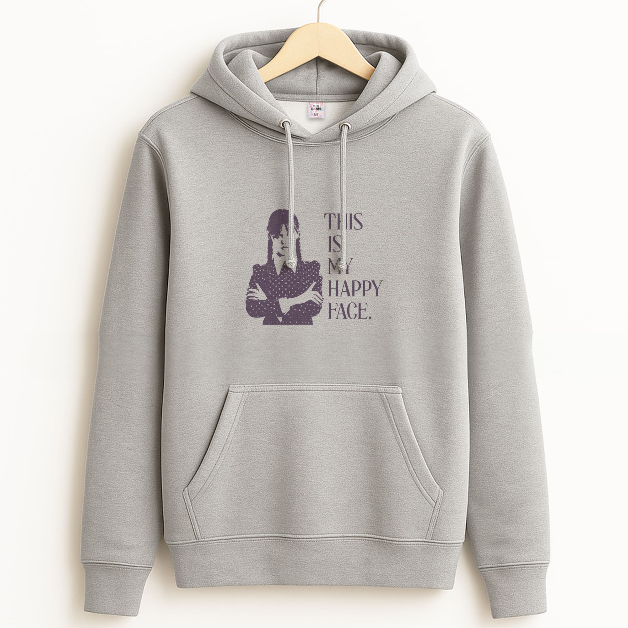 This Is My Happy Face Grey Hoodie