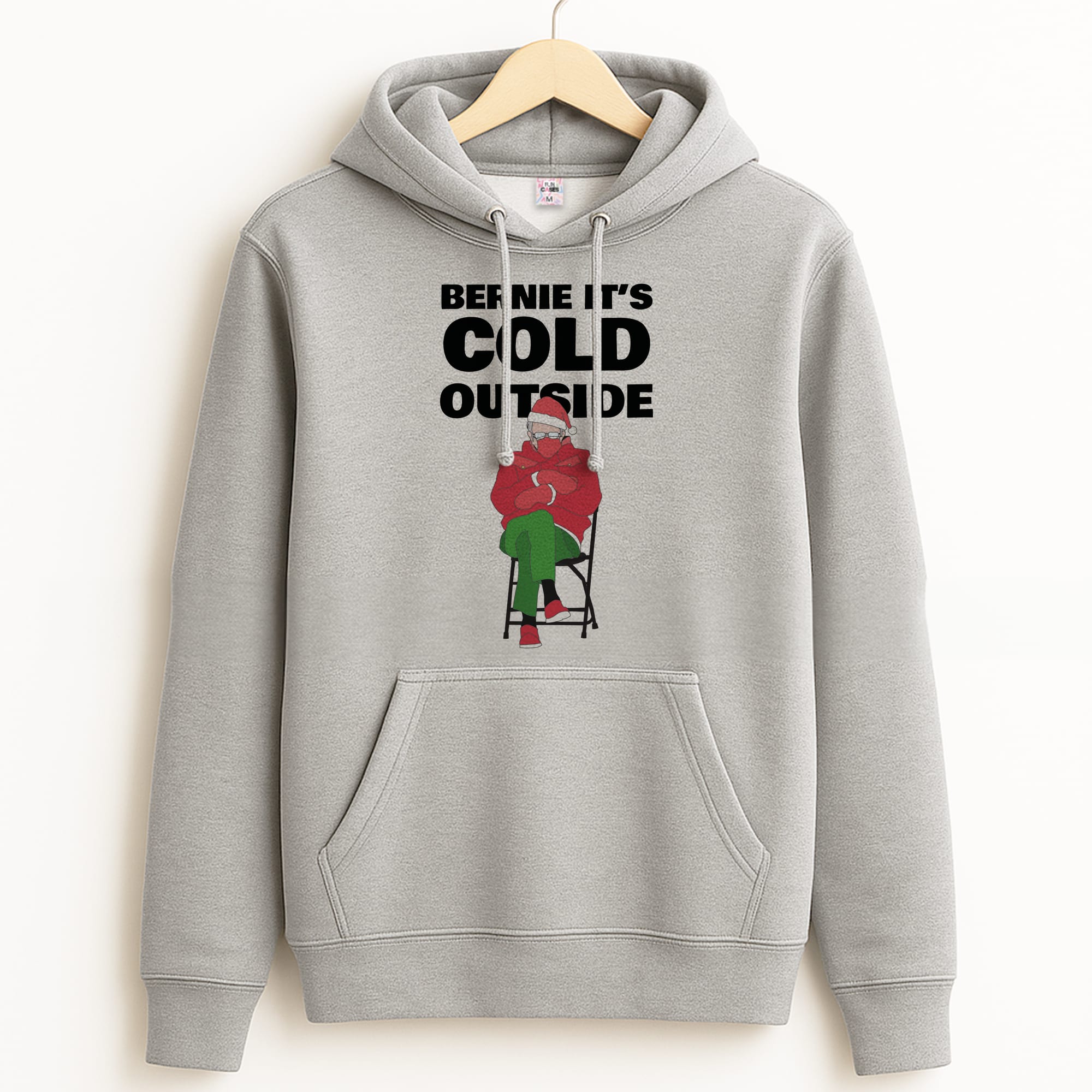 Bernie It's Cold Outside Grey Hoodie