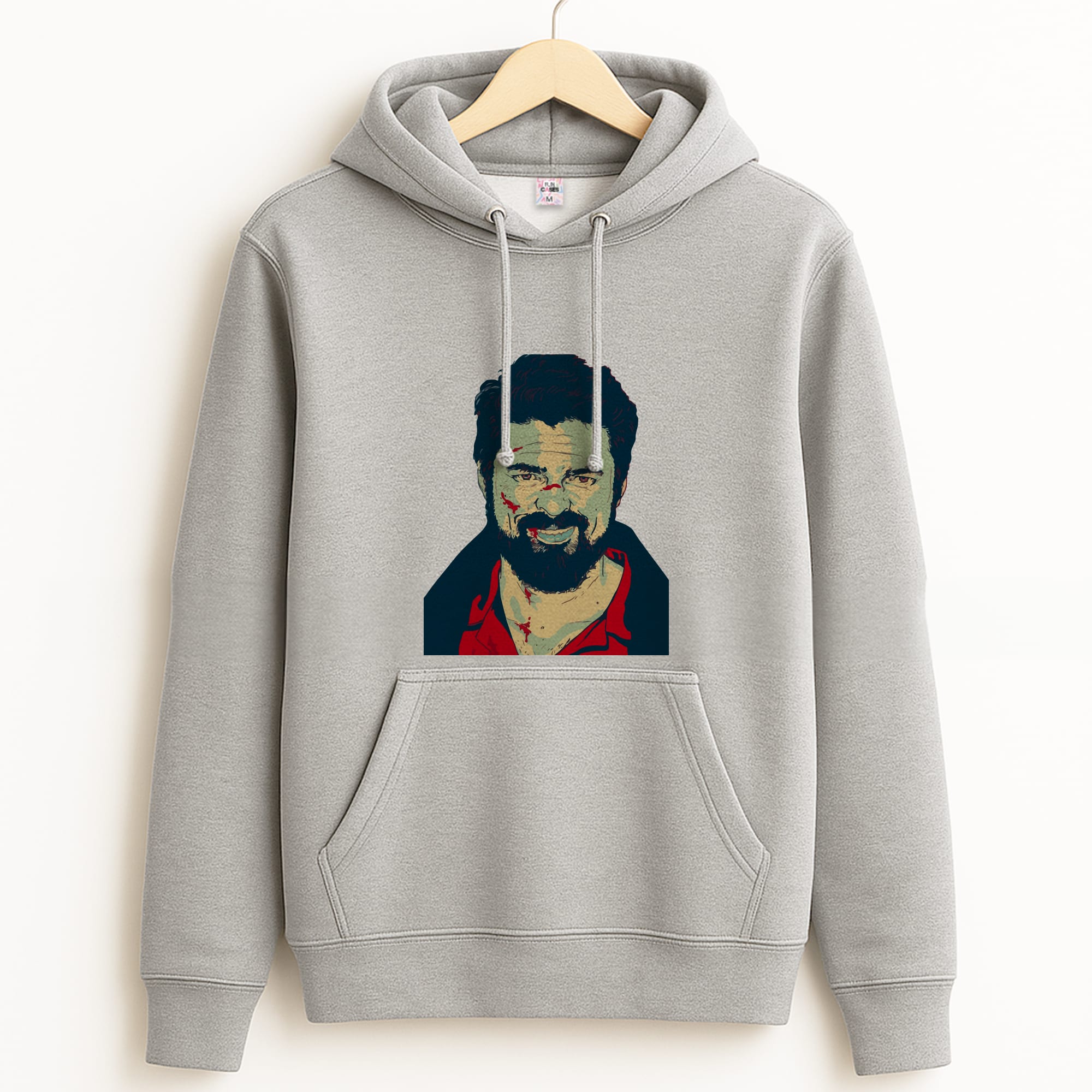 Billy Butcher Face Grey Hoodie