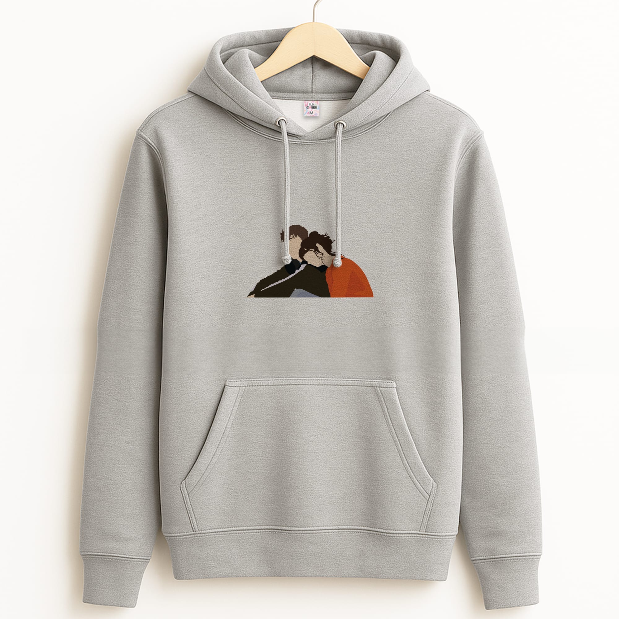 Marianne Resting On Connell Grey Hoodie