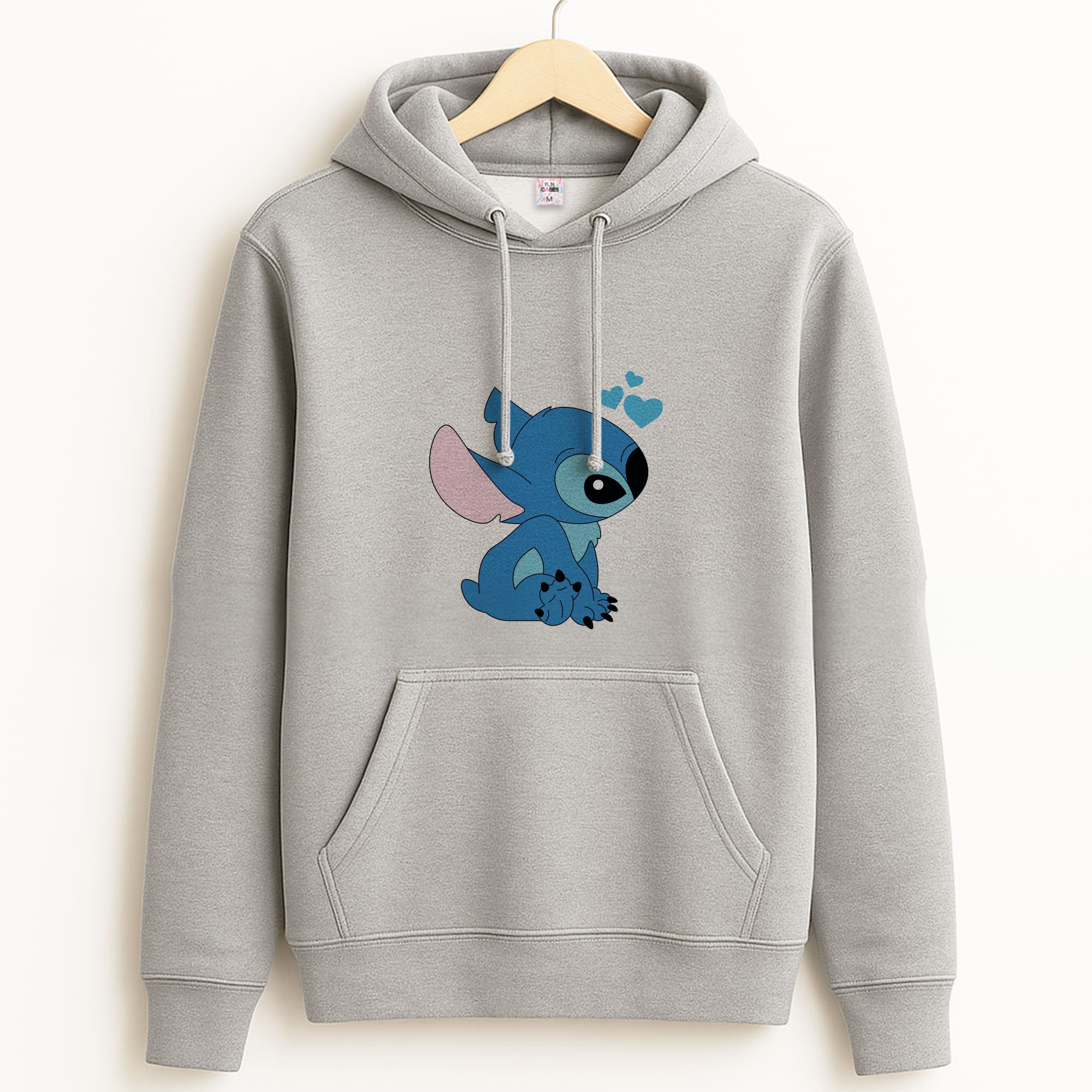 Blue Hearts Alien Blue Valentine's Grey Hoodie