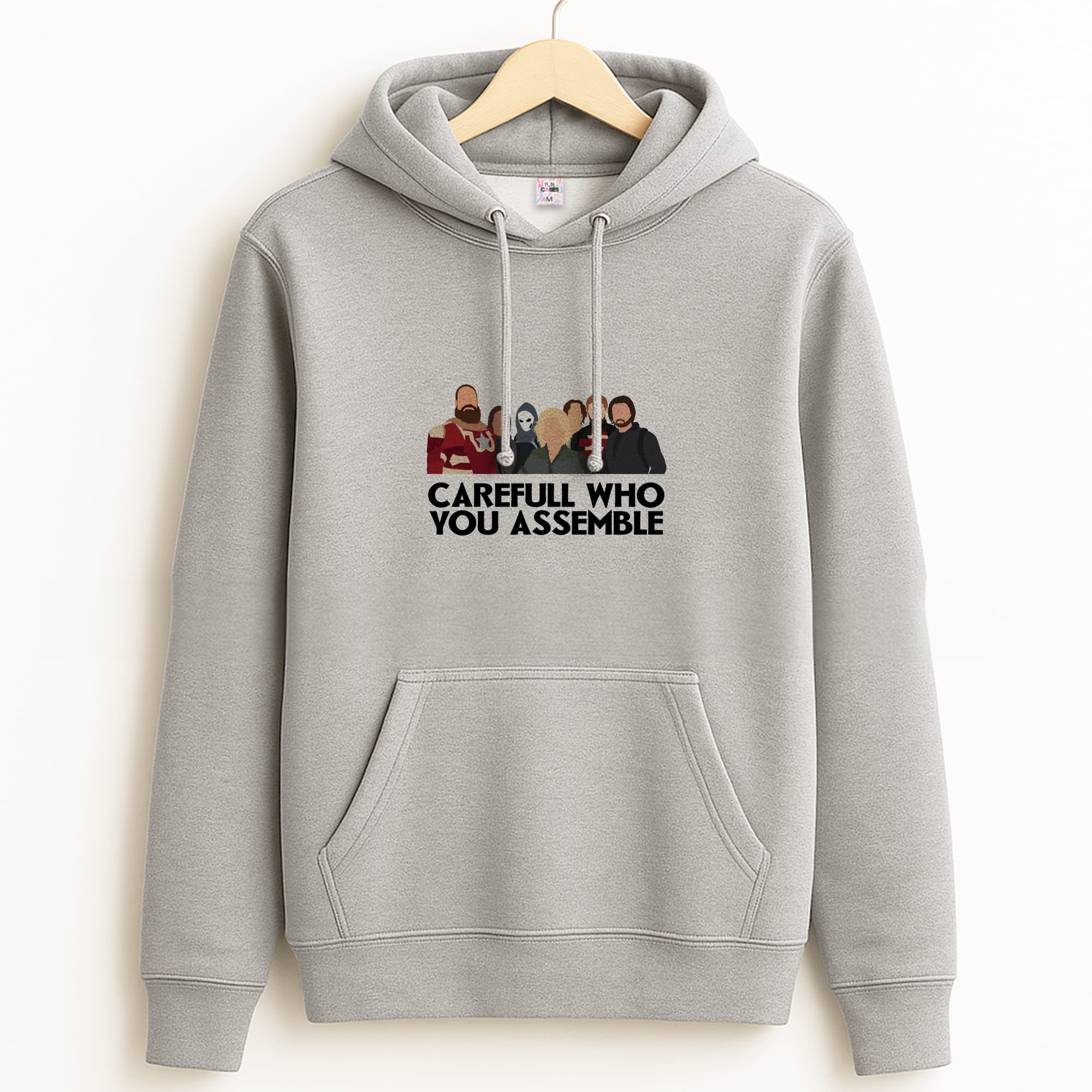Careful Who You Assemble Grey Hoodie