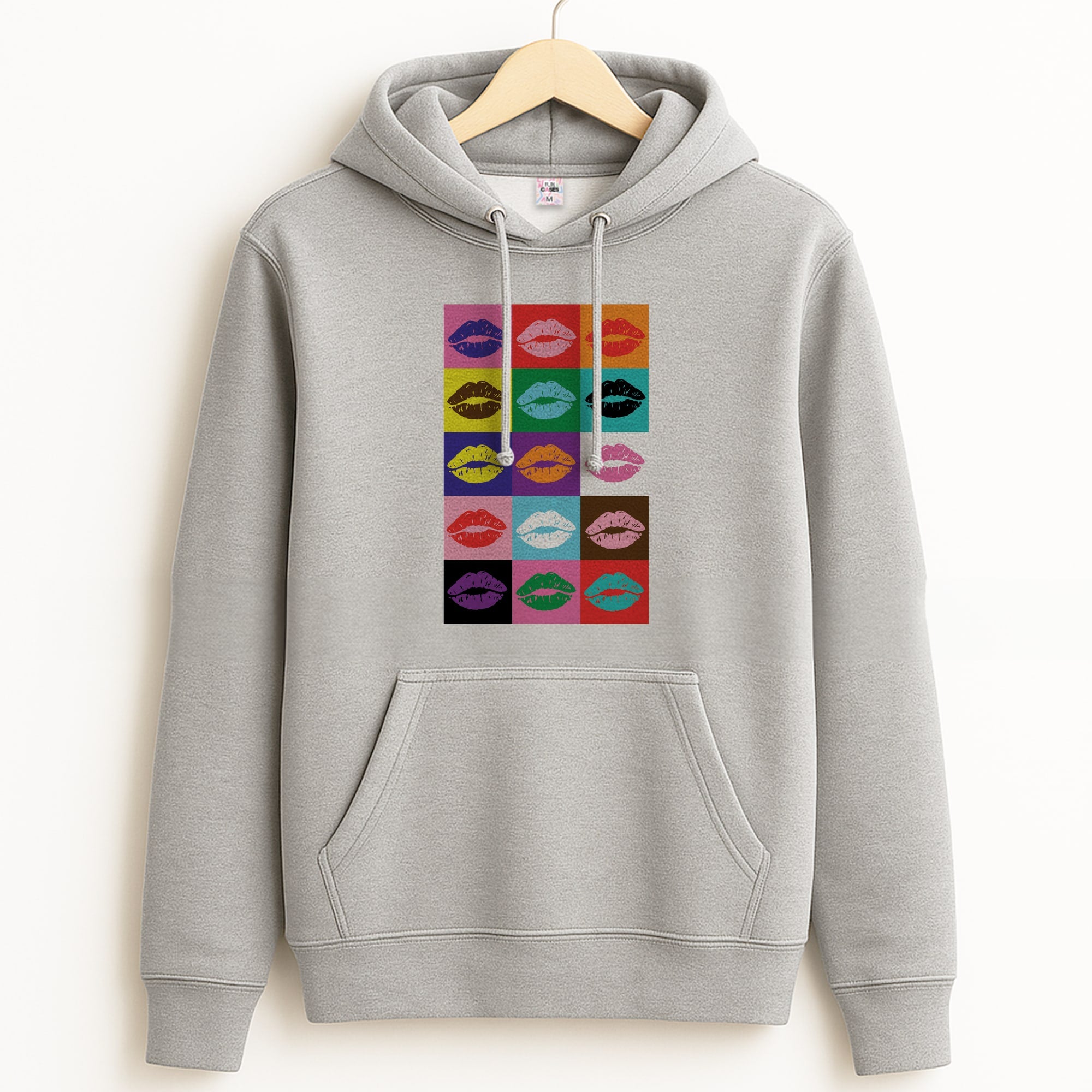 Lips Collage - Pride Grey Hoodie