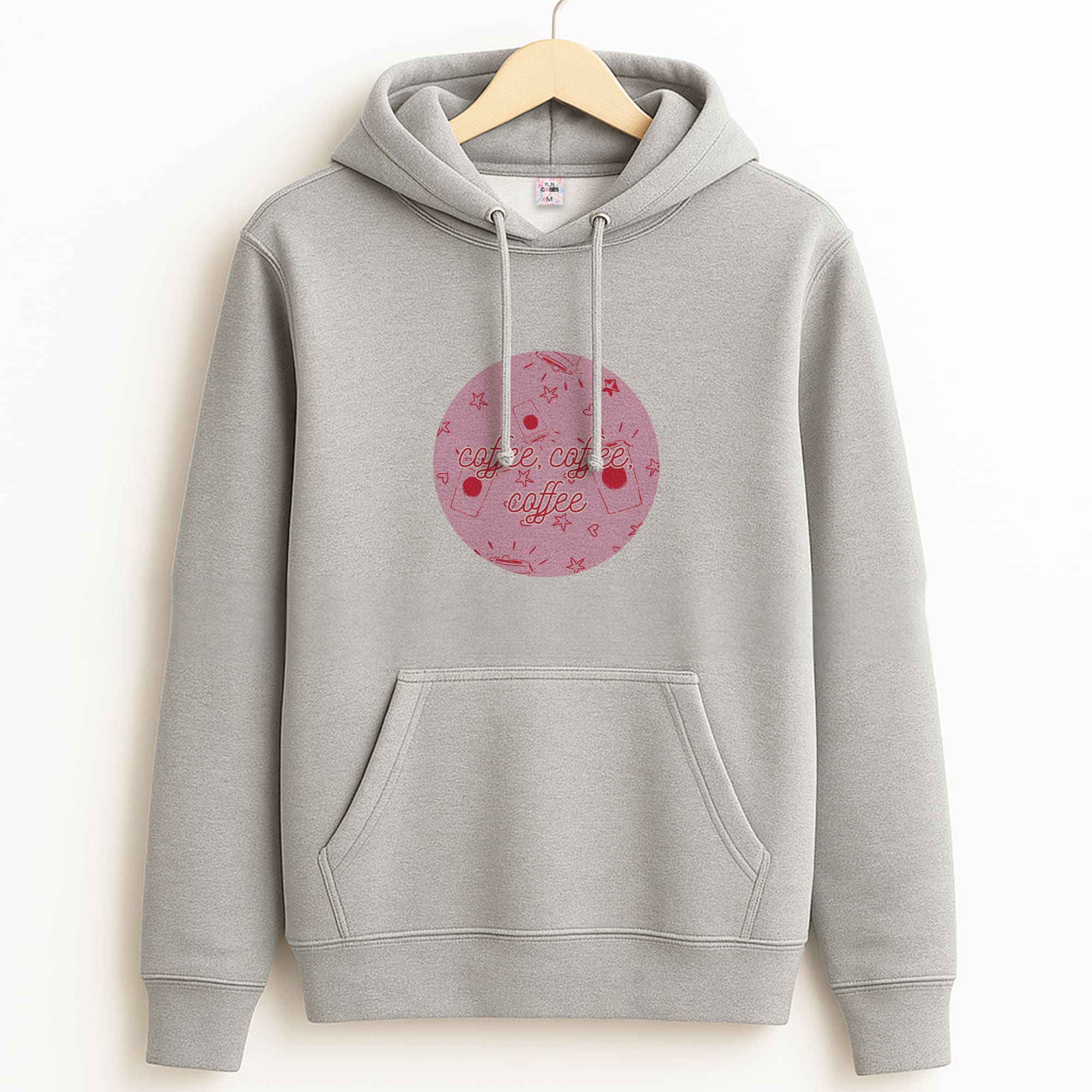 Coffee Pattern - Chamberlain Grey Hoodie