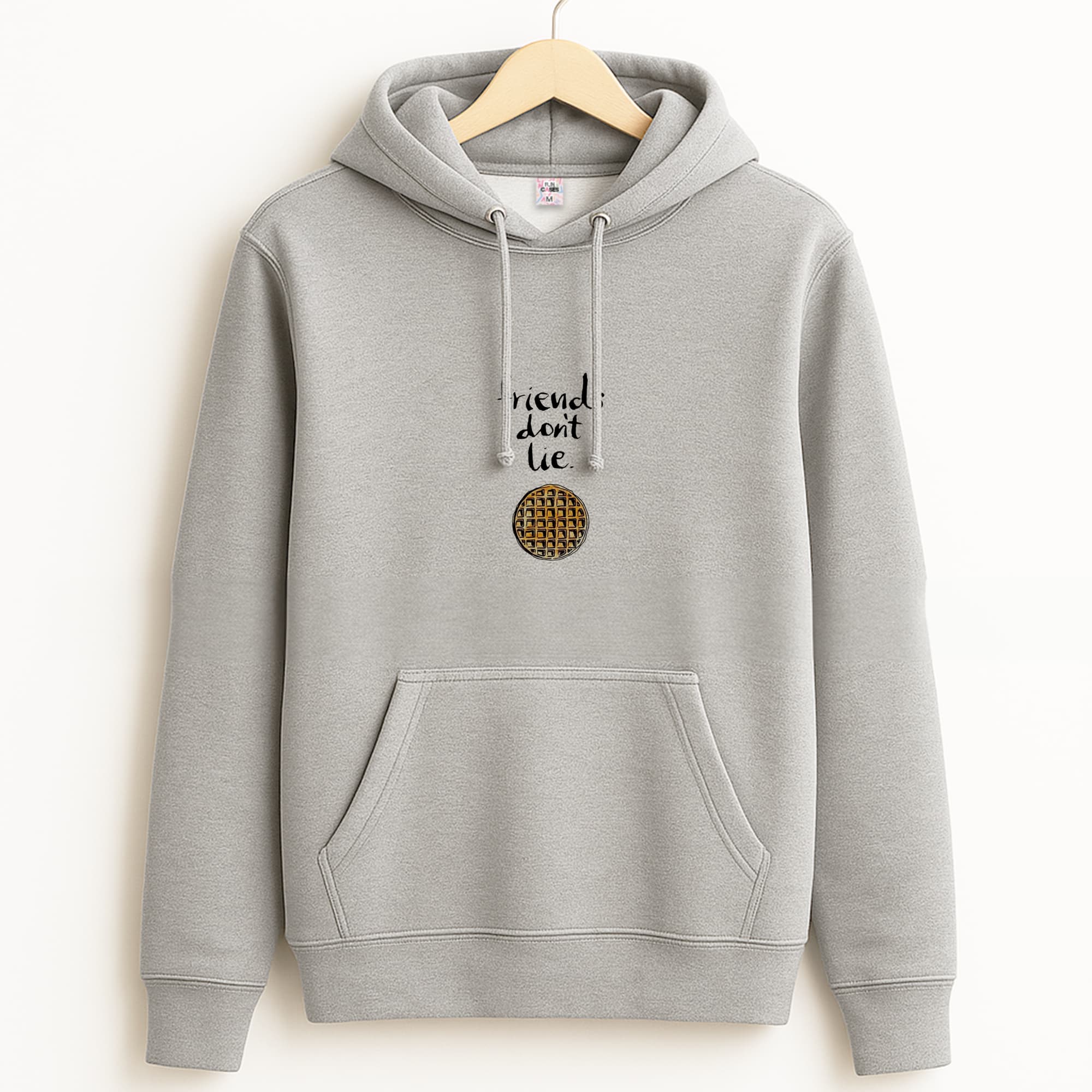 Friends Don't Lie Waffle Grey Hoodie