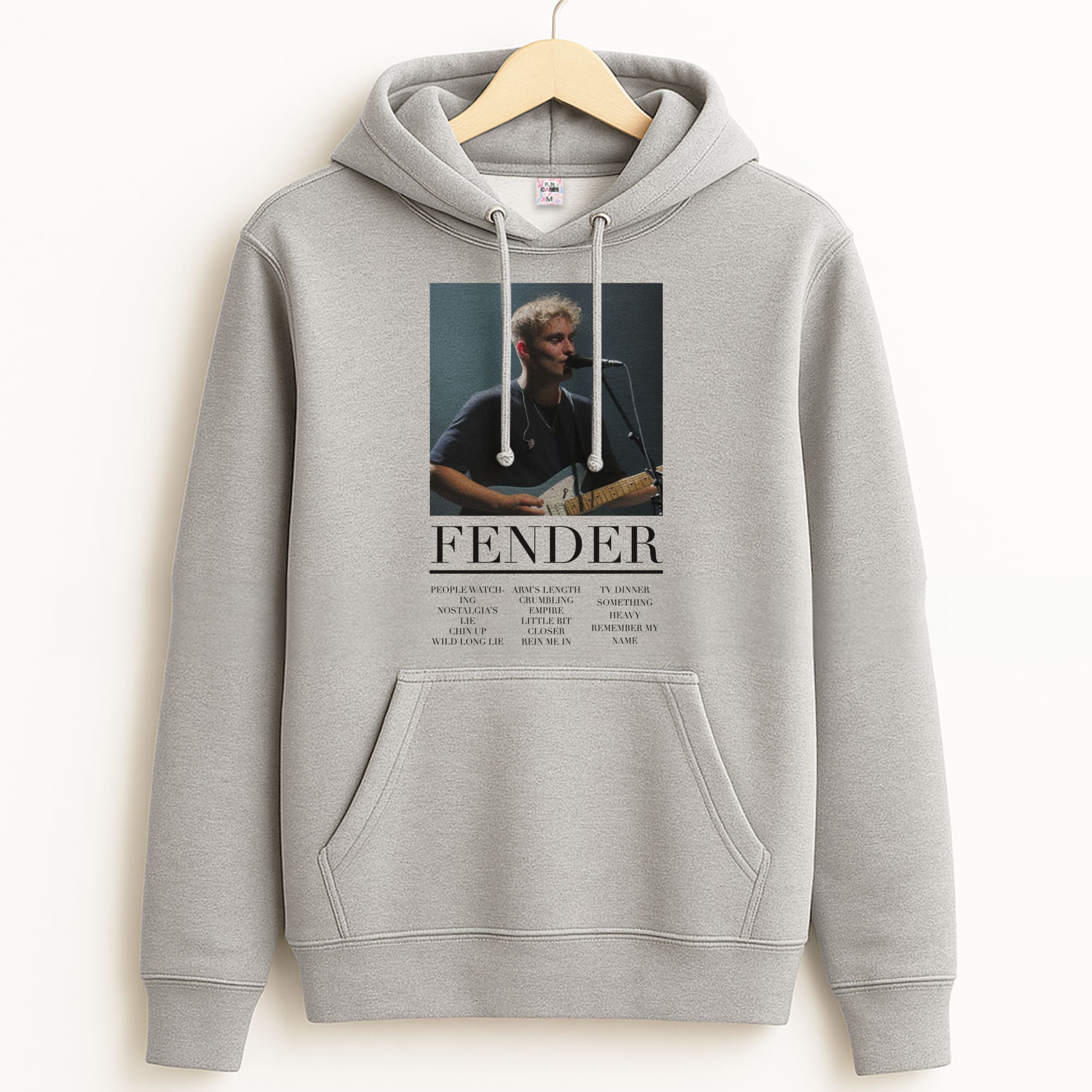 Fender Orange Song List Grey Hoodie