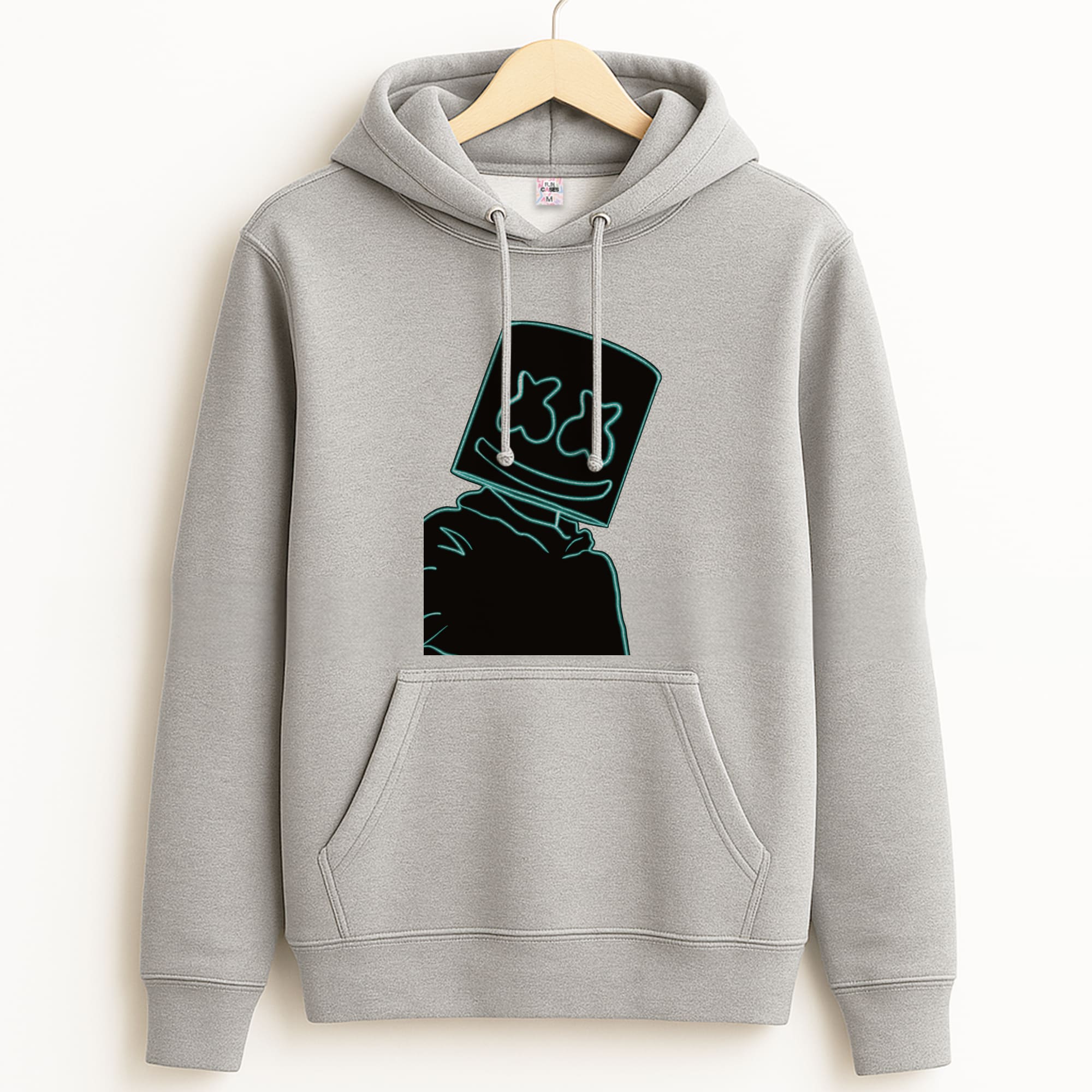 Black White Helmet DJ Neon Grey Hoodie