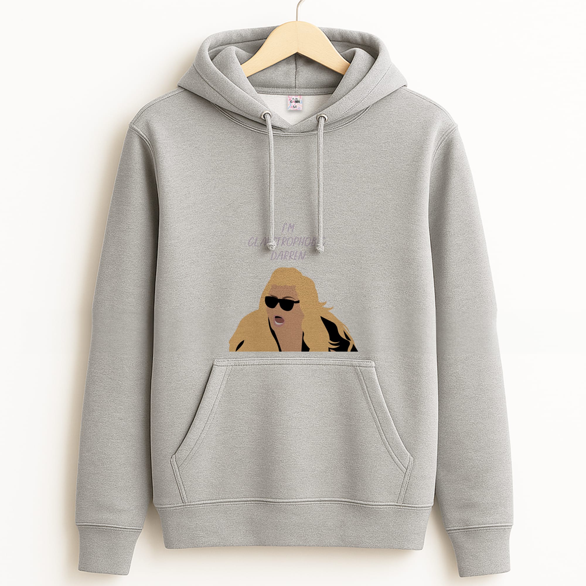 I'm Claustrophobic Darren - British Pop Culture Grey Hoodie