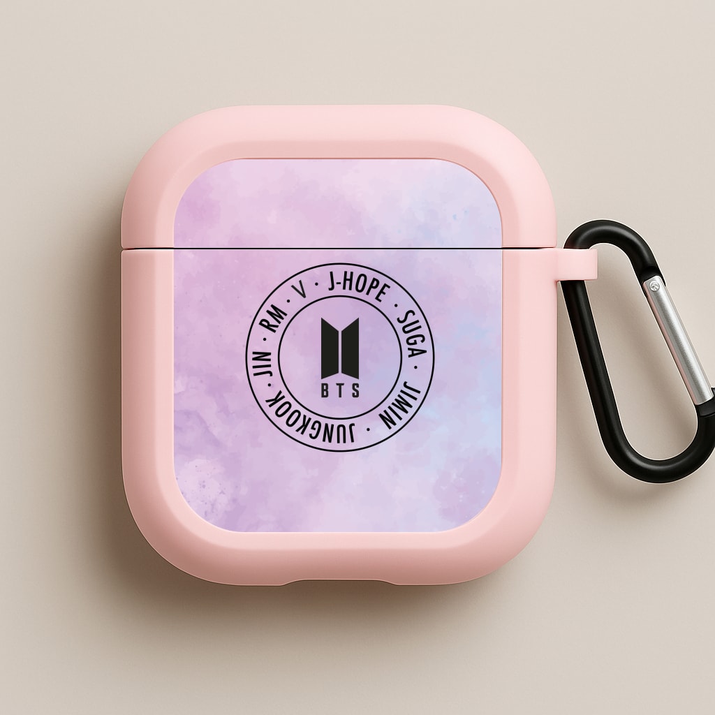 Galaxy Logo - BTS Pink AirPods Case