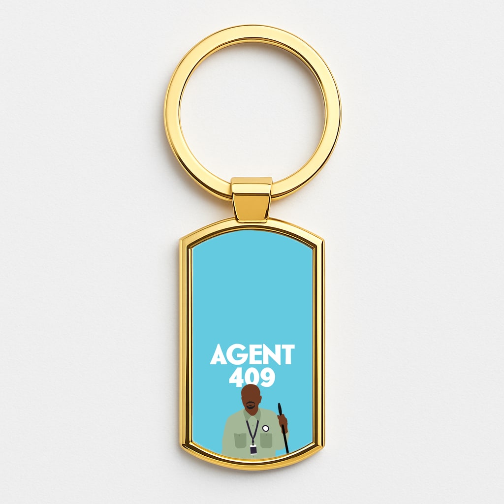 Agent 409 Gold Keyring