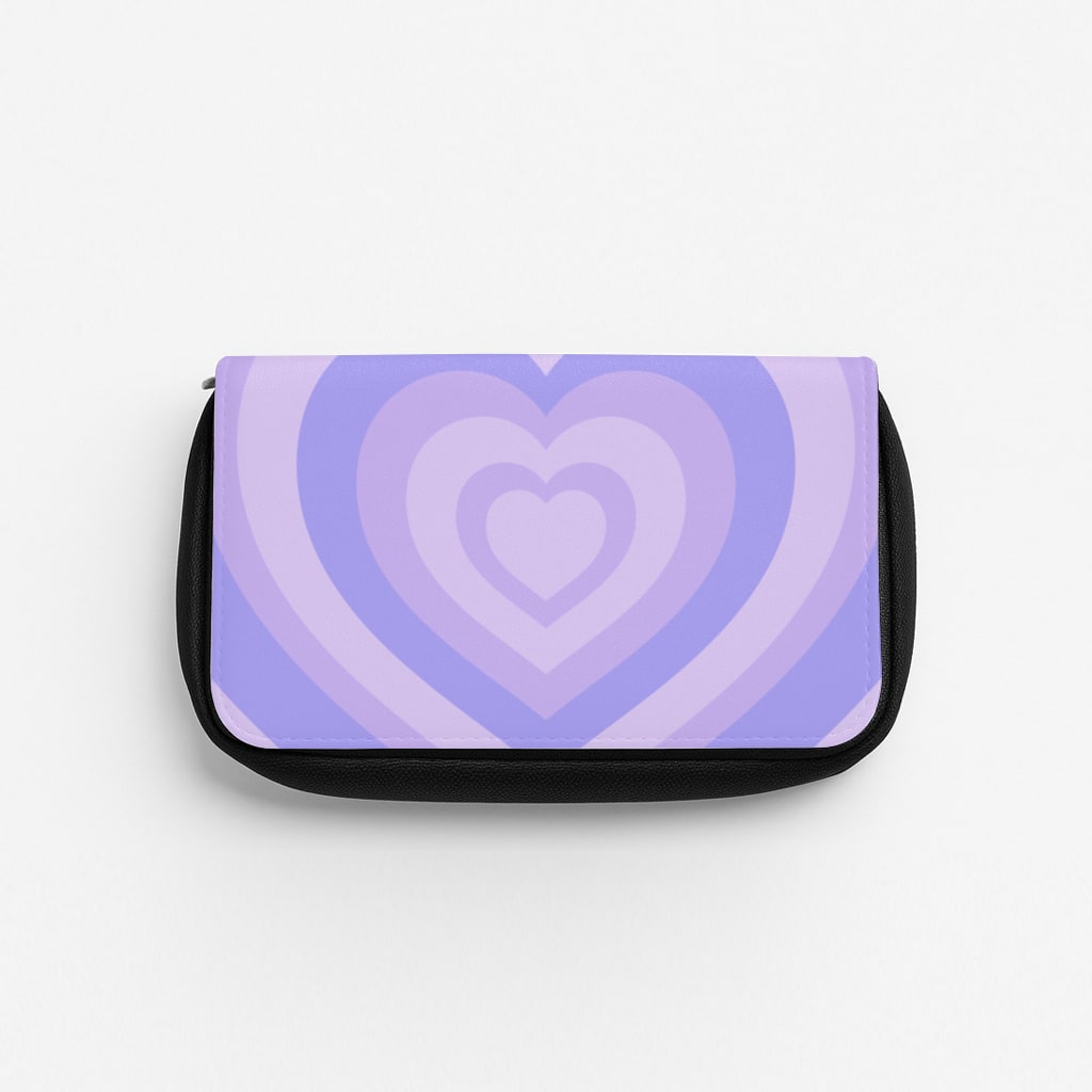 Purple - Colourful Hearts Pencil Case