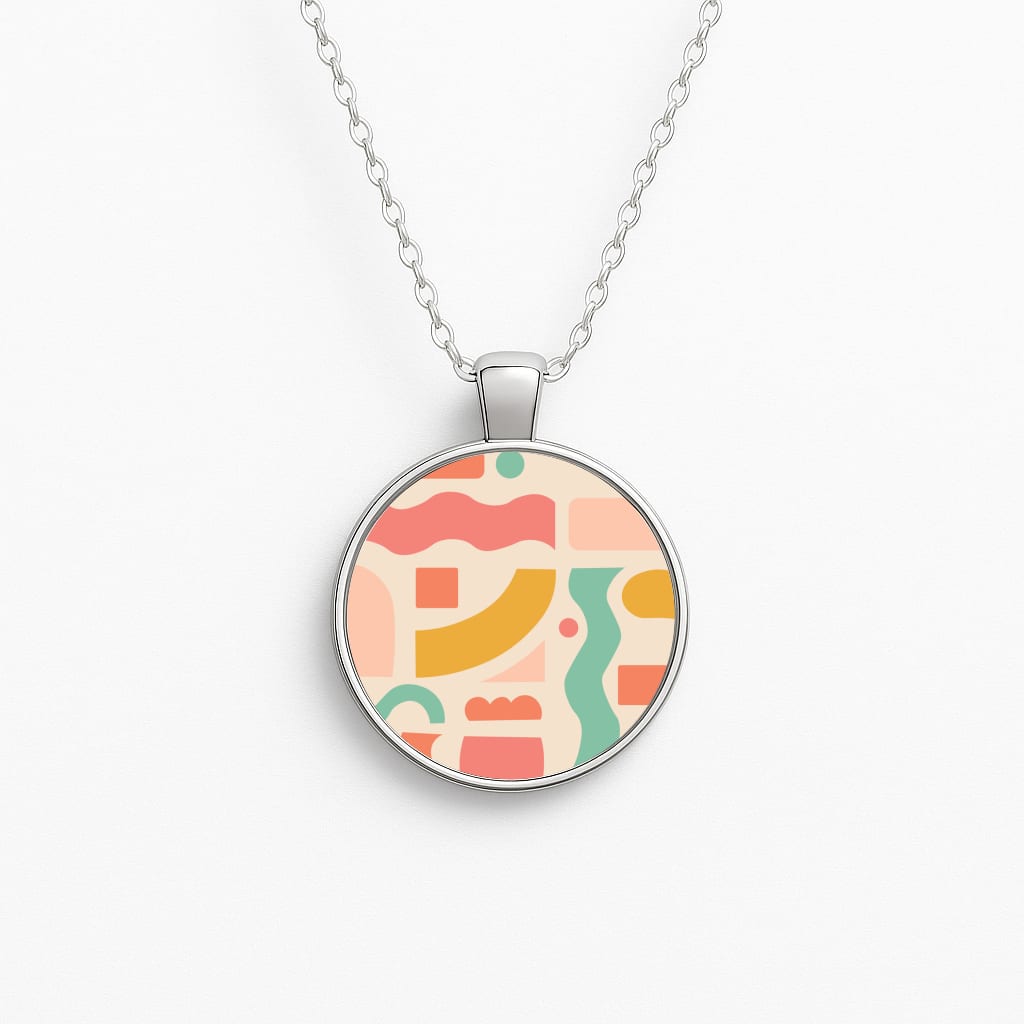 Abstract Patterns 21 Circle Necklace