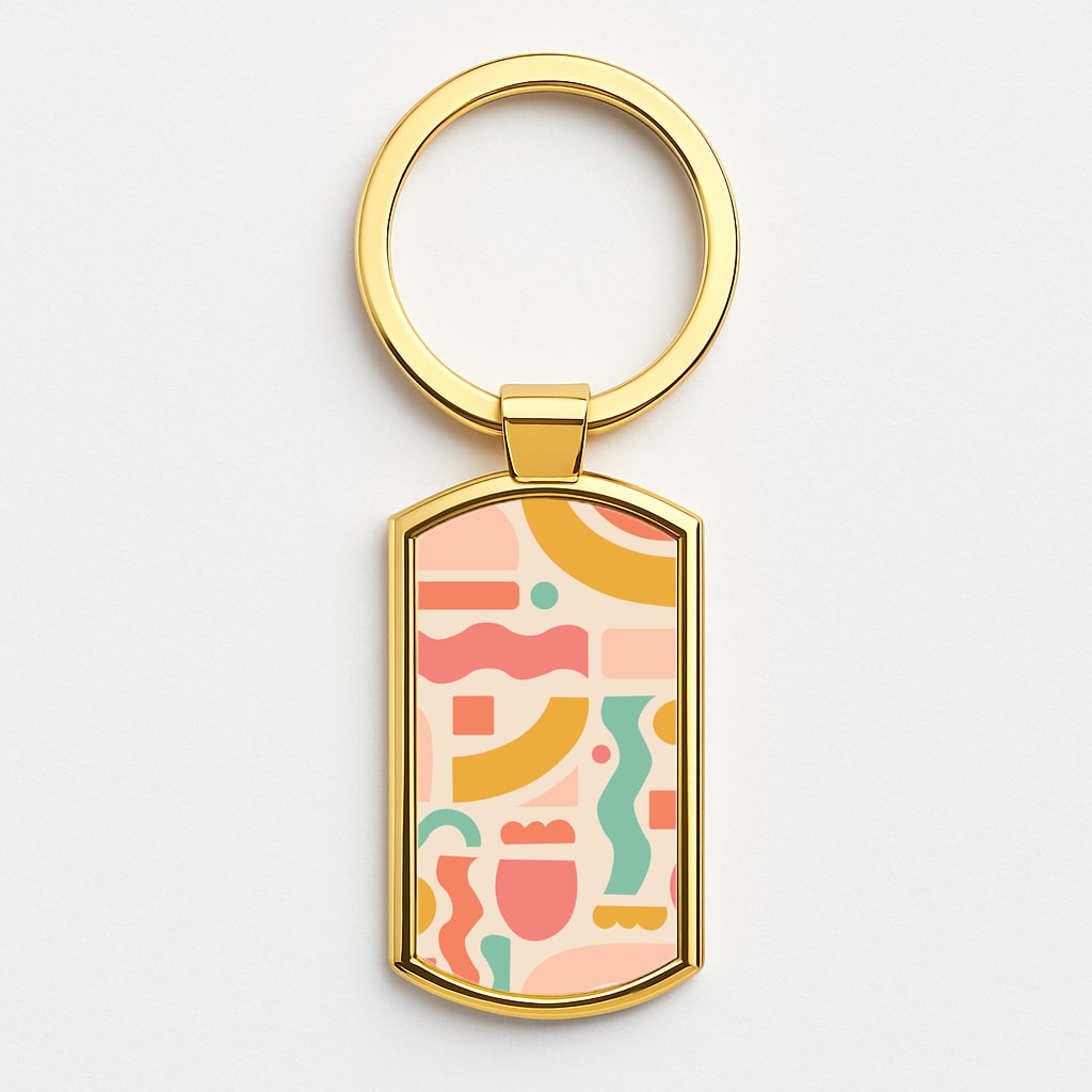 Abstract Patterns 21 Gold Keyring