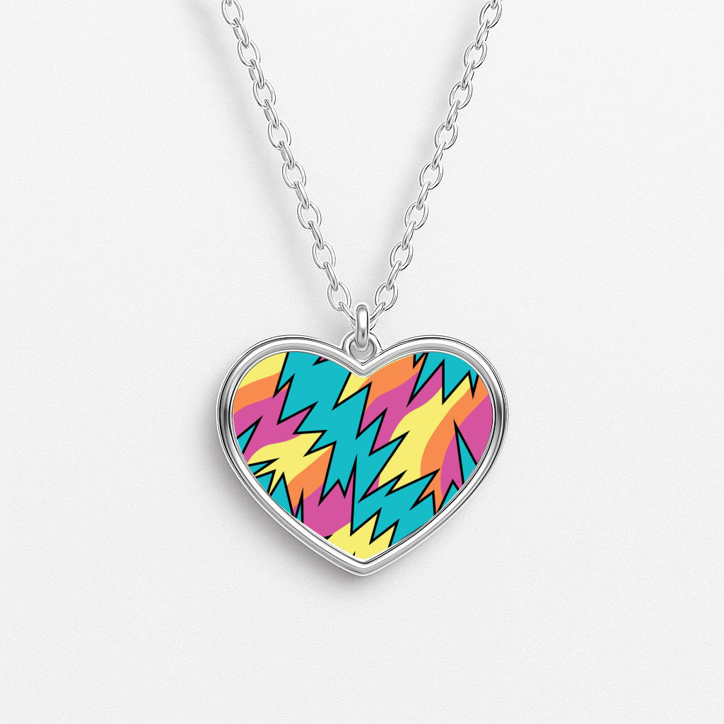 Abstract Patterns 24 Heart Necklace