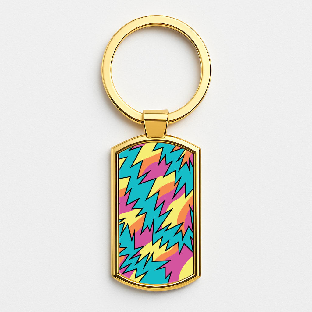 Abstract Patterns 24 Gold Keyring