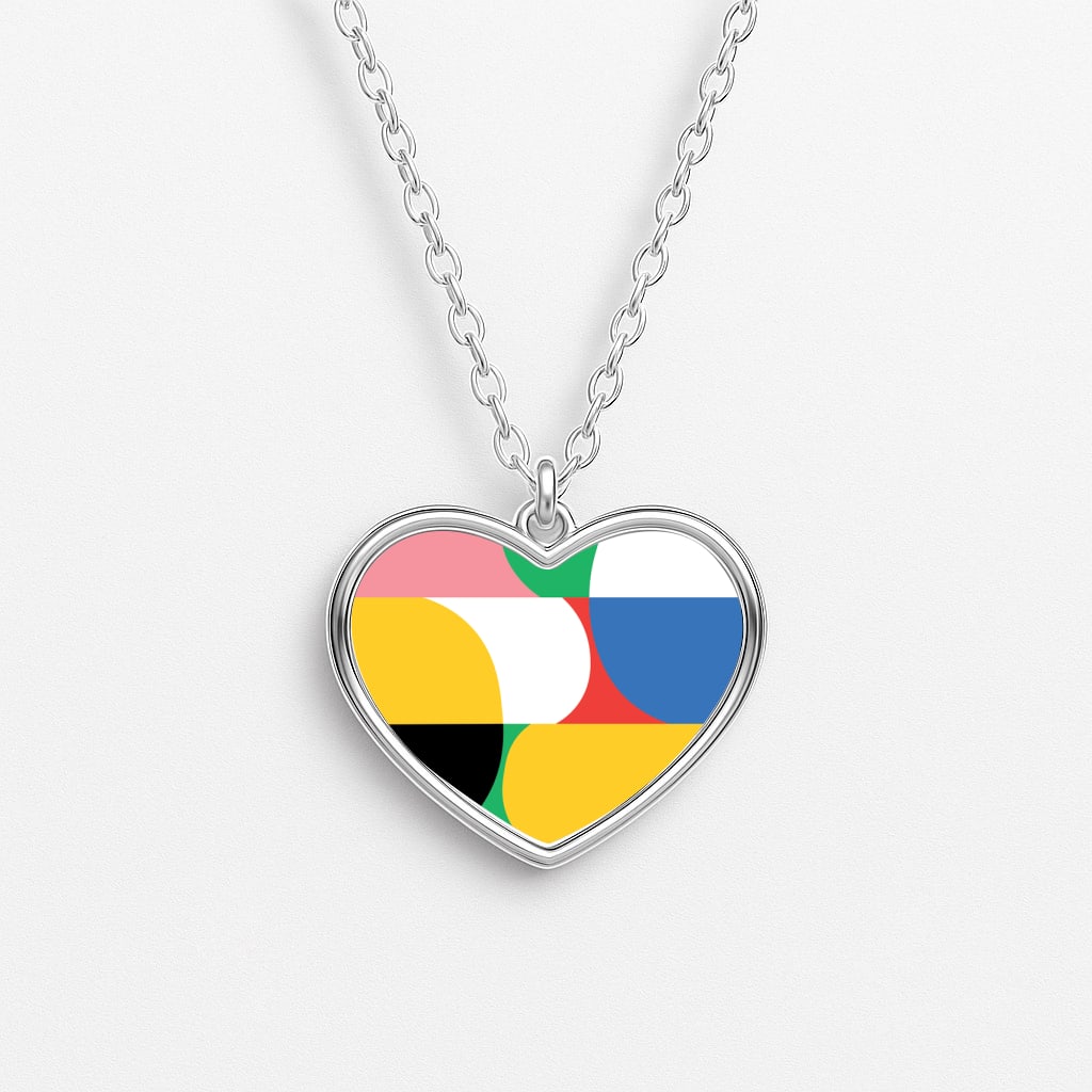 Abstract Patterns 27 Heart Necklace