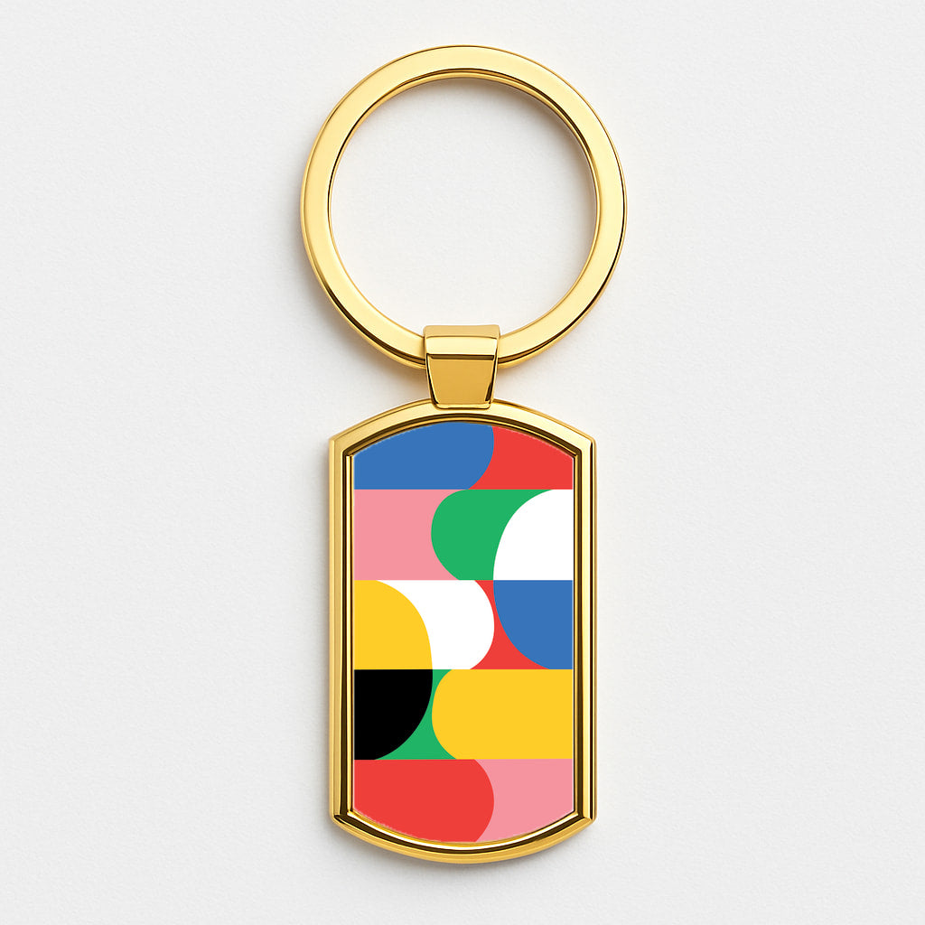 Abstract Patterns 27 Gold Keyring