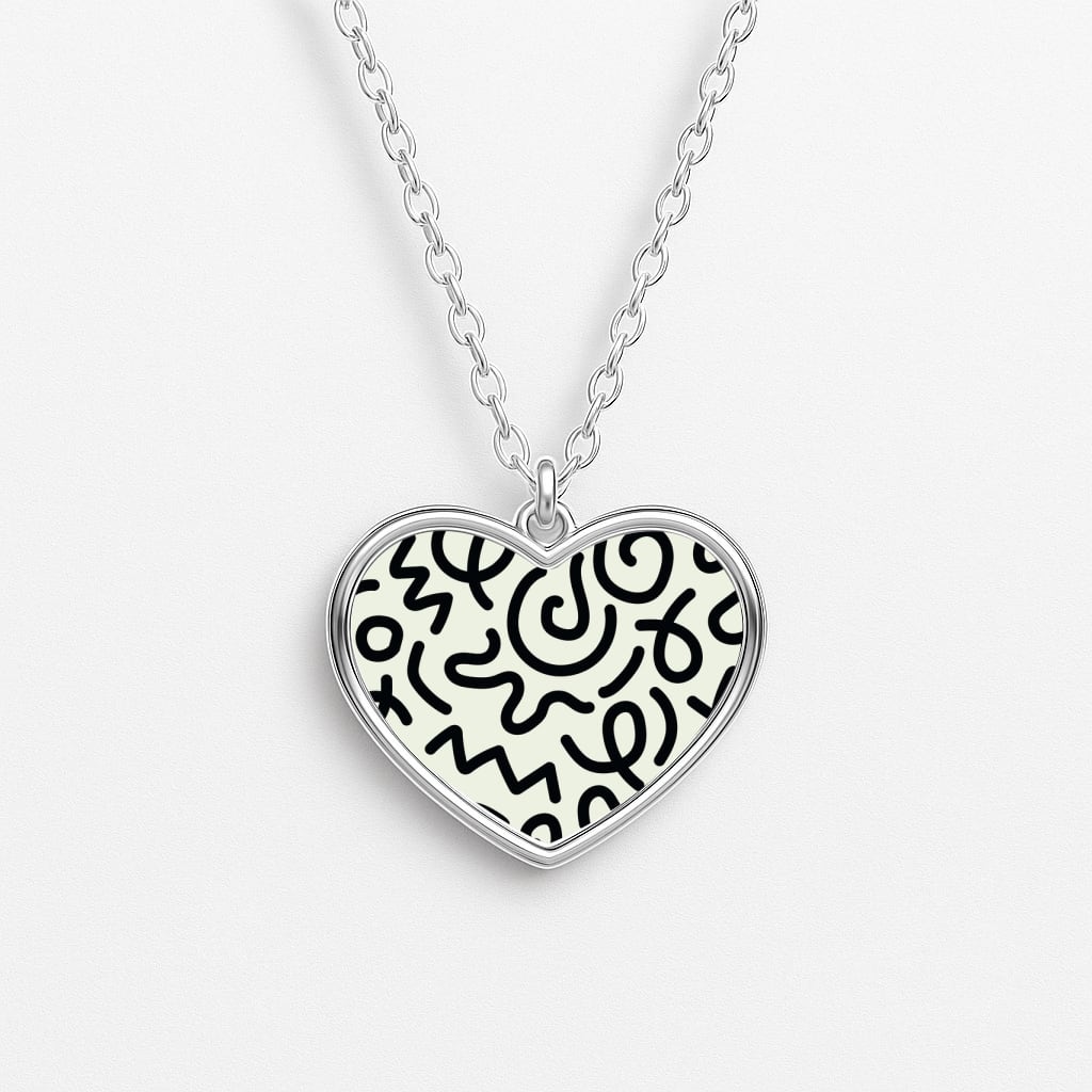 Abstract Patterns 28 Heart Necklace
