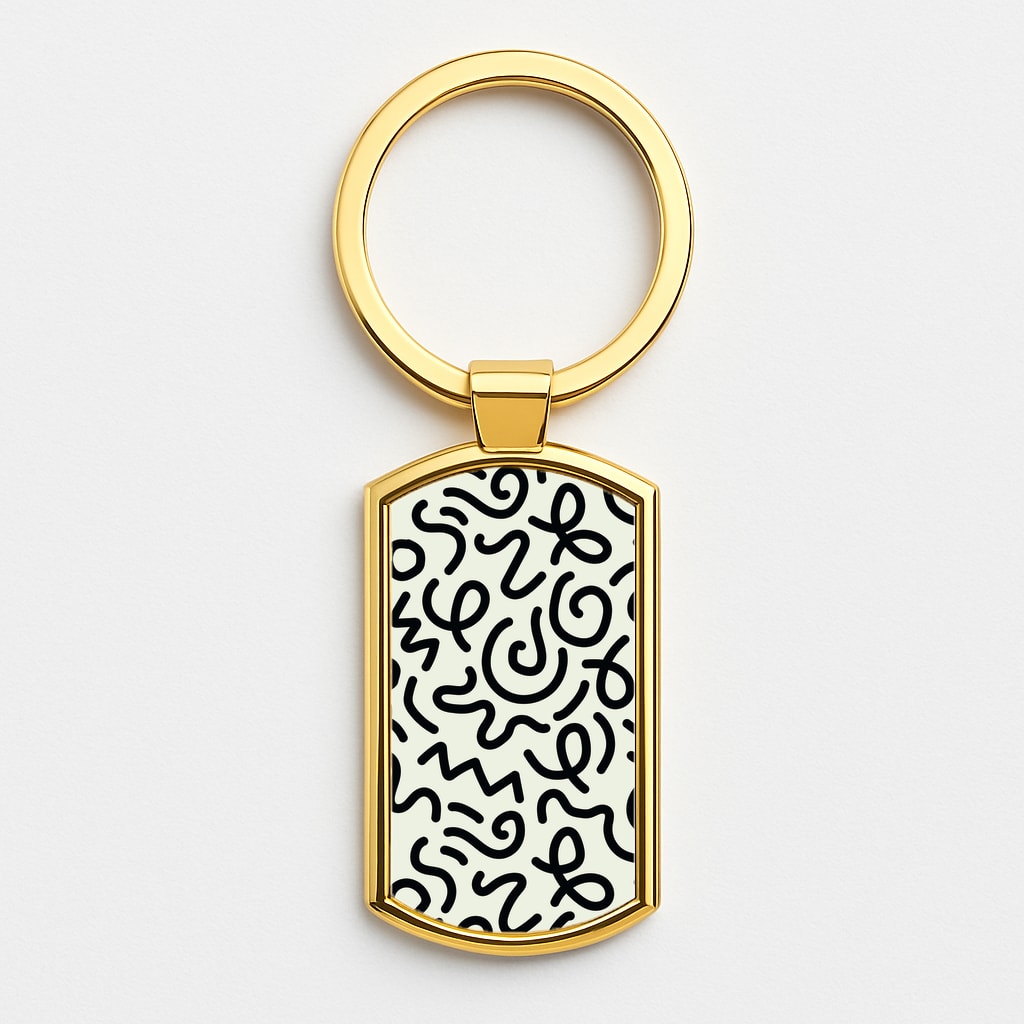 Abstract Patterns 28 Gold Keyring