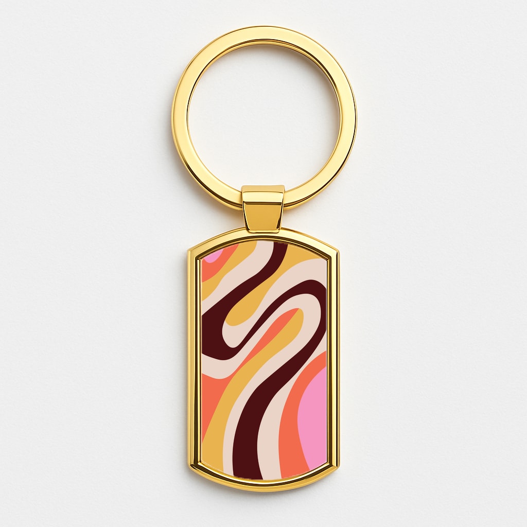 Abstract Patterns 29 Gold Keyring
