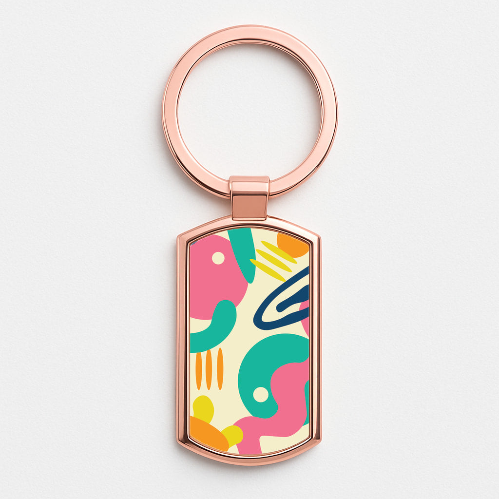 Abstract Pattern 1 Rose Gold Keyring