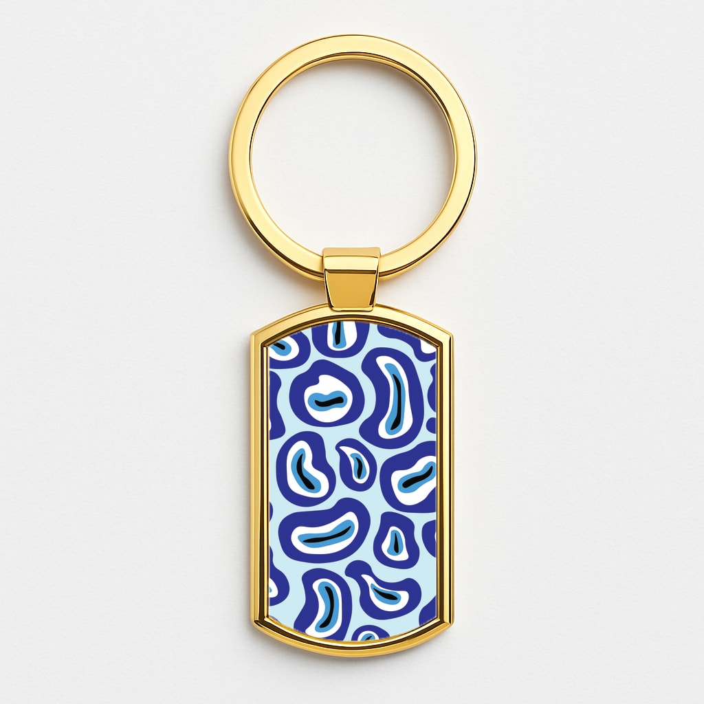 Abstract Pattern 4 Gold Keyring