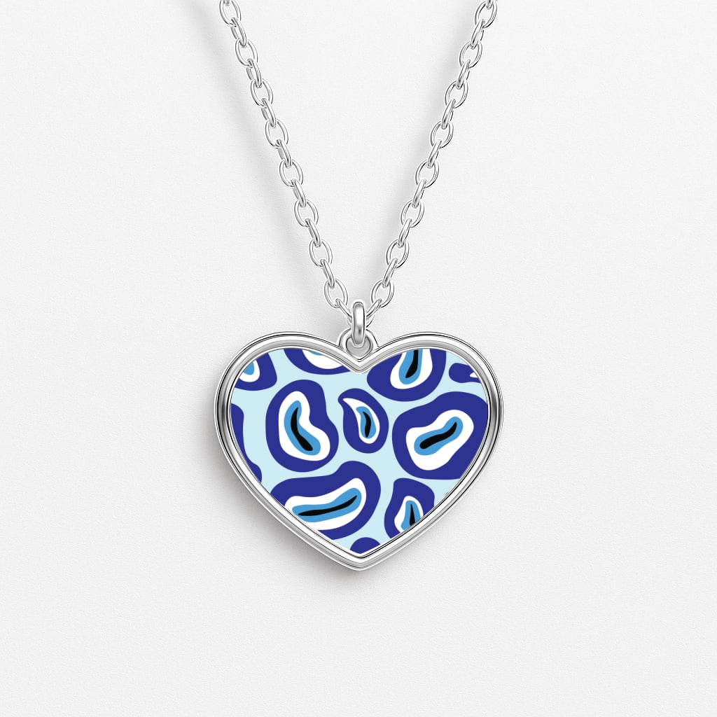 Abstract Pattern 4 Heart Necklace