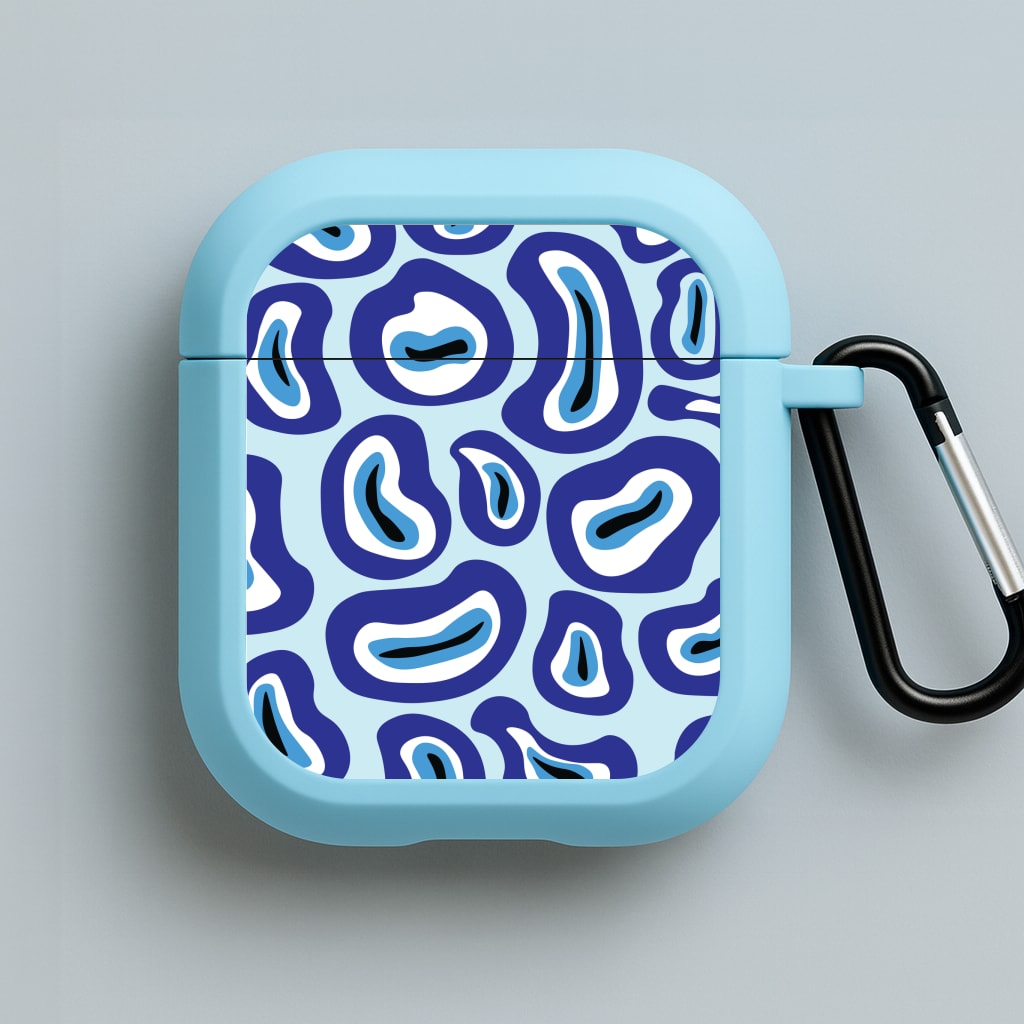 Abstract Pattern 4 Blue AirPods Case