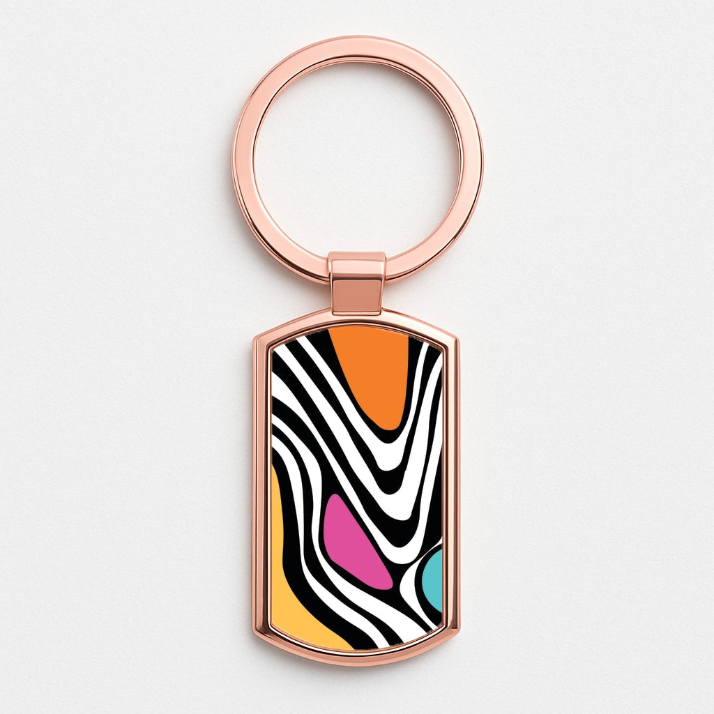 Abstract Pattern 5 Rose Gold Keyring