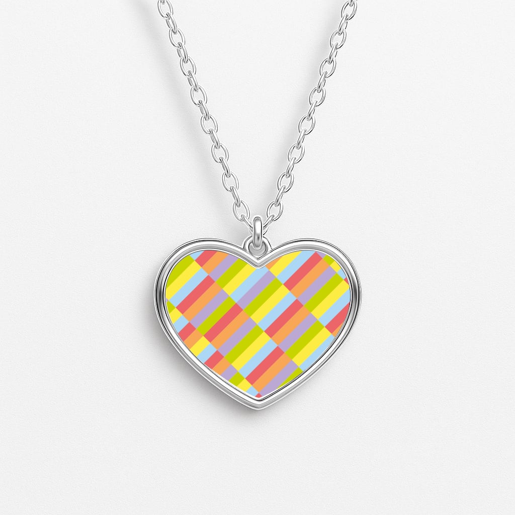 Abstract Pattern 7 Heart Necklace