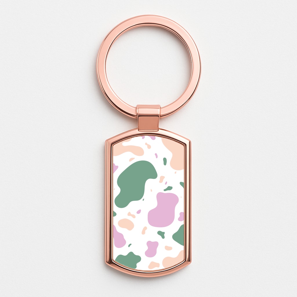Abstract Pattern 8 Rose Gold Keyring