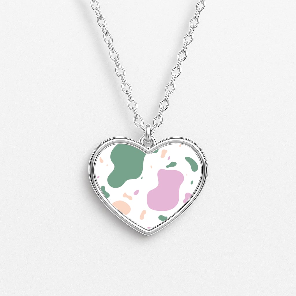 Abstract Pattern 8 Heart Necklace