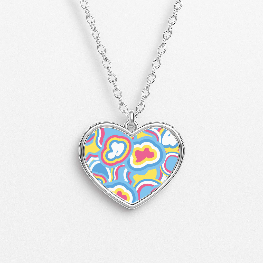Abstract Pattern 11 Heart Necklace